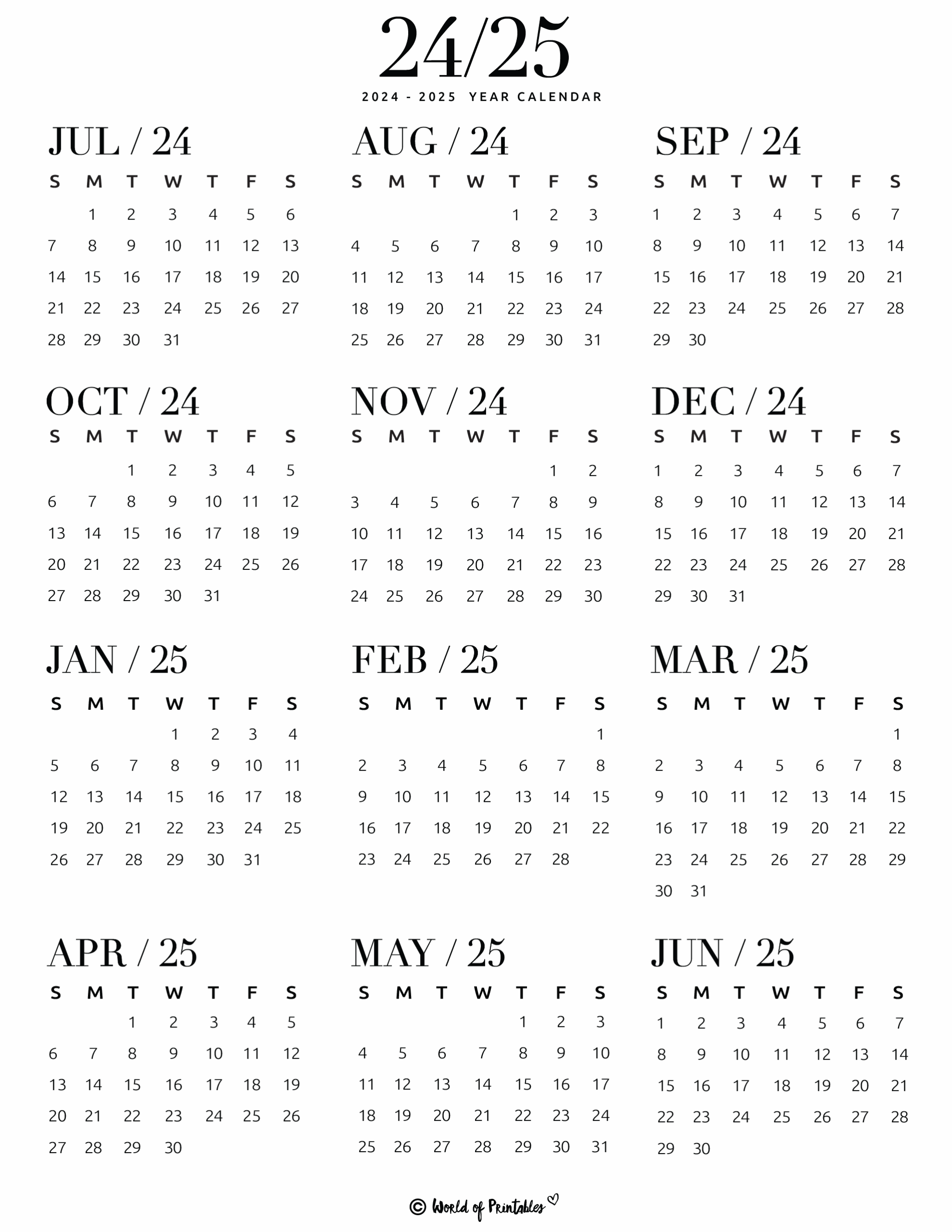 Free Printable Calendar 2025 Homeschool