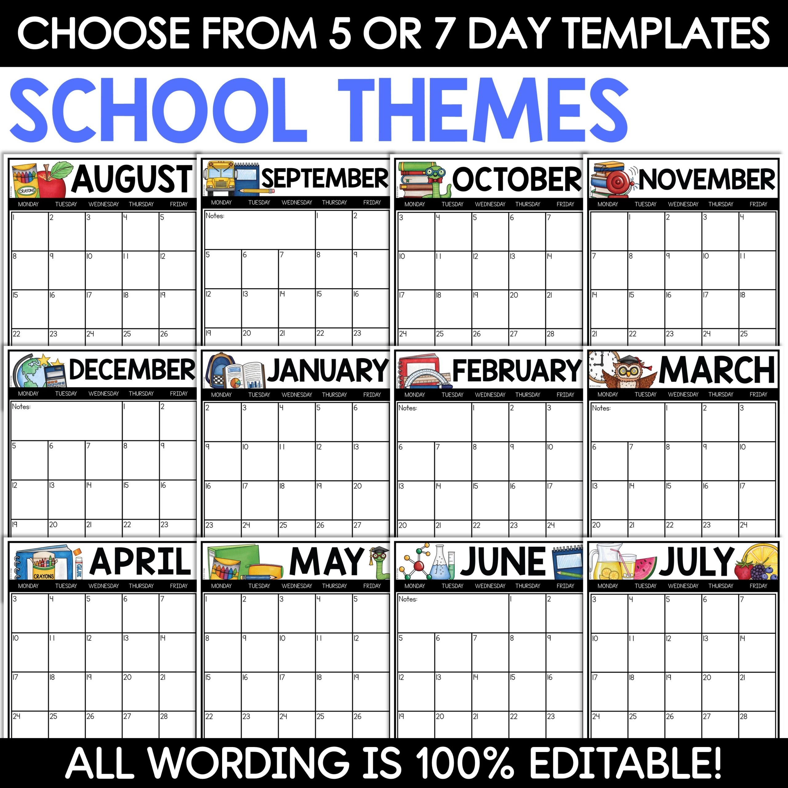 August 2025 Calendar Editable