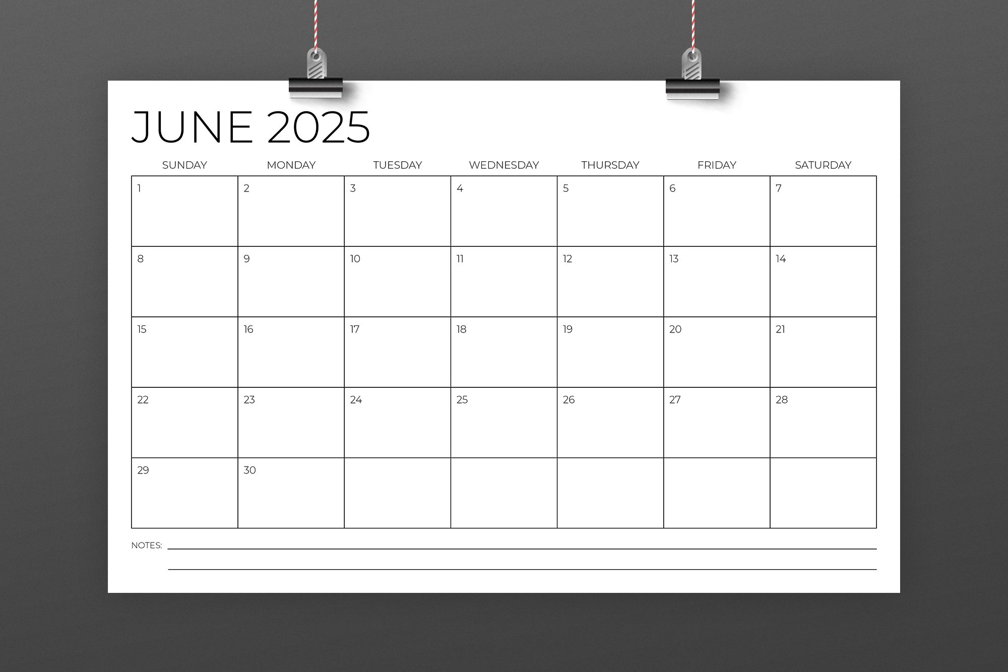 2025 11x17 Calendar Template