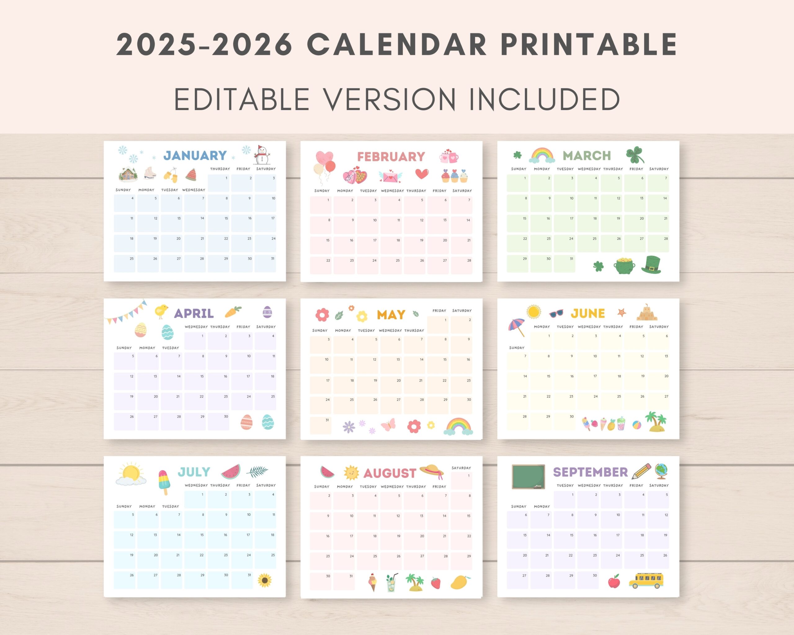 Free Printable Calendar 2025 To 2026
