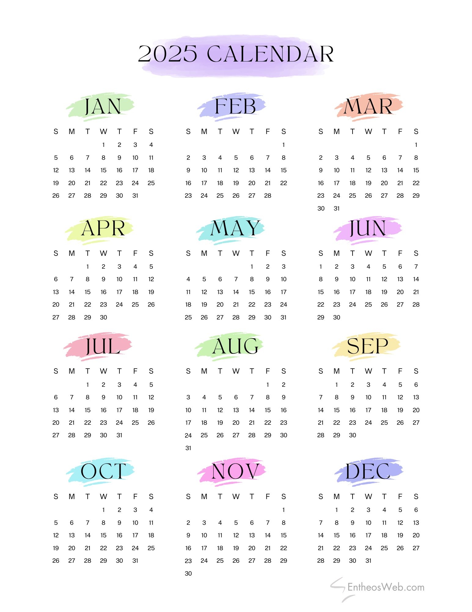 Free Printable 2025 Tn Calendar