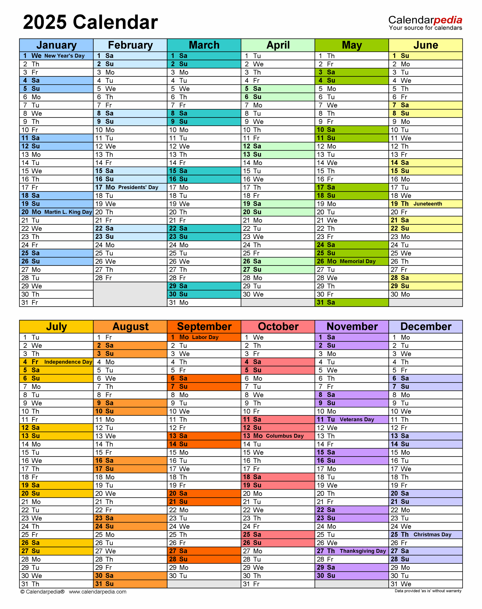2025 Calendar Free Printable Word Templates Calendarpedia