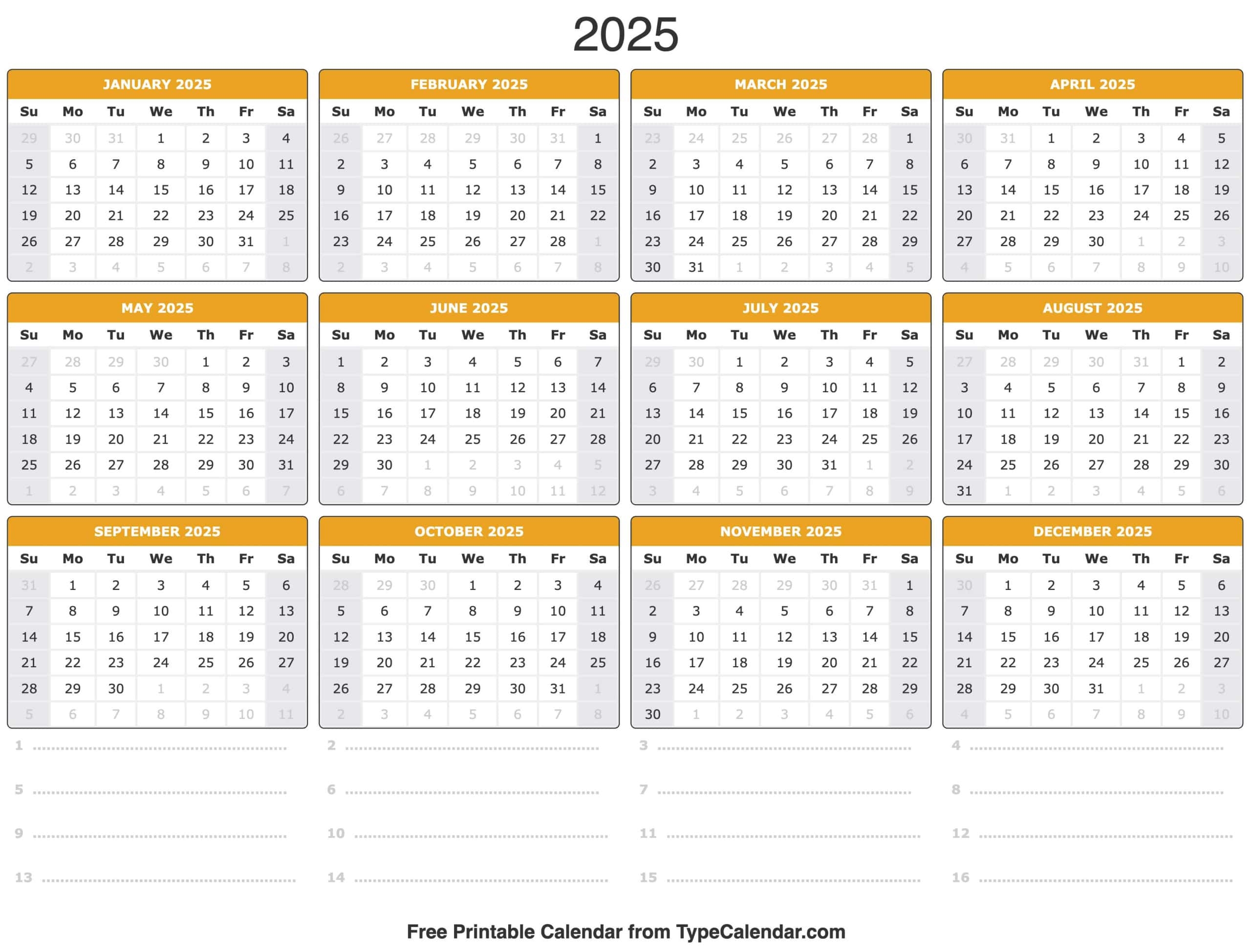 Free Printable 6 Month Calendar 2025 Pdf