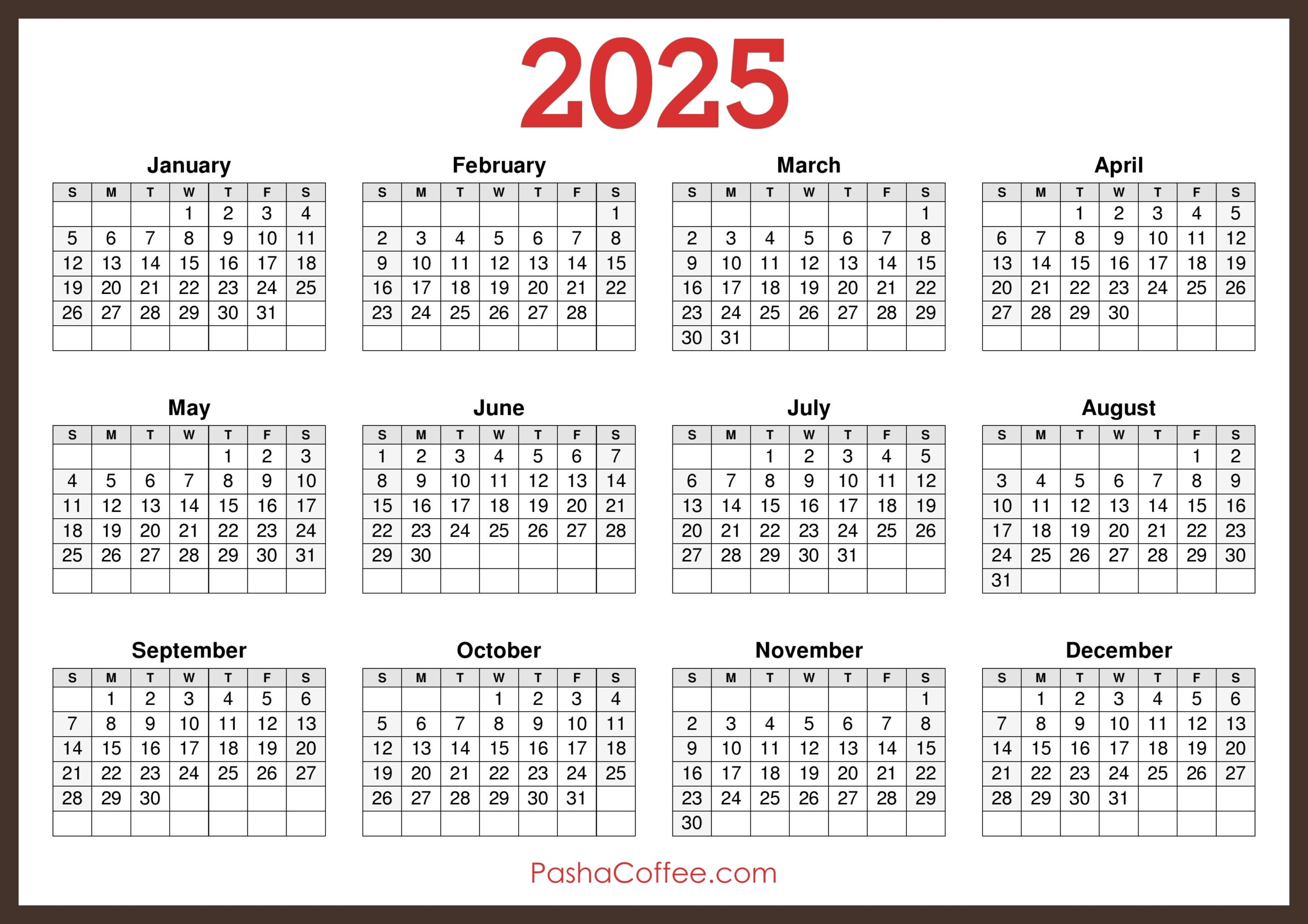 Free Printable Calendar 2025 23