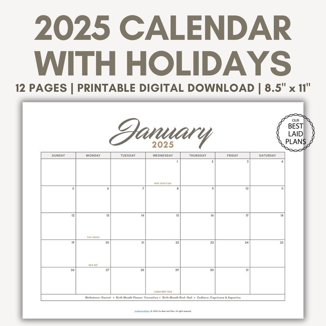 Free Printable 2025 Monthly Calendar With Holidays Australia
