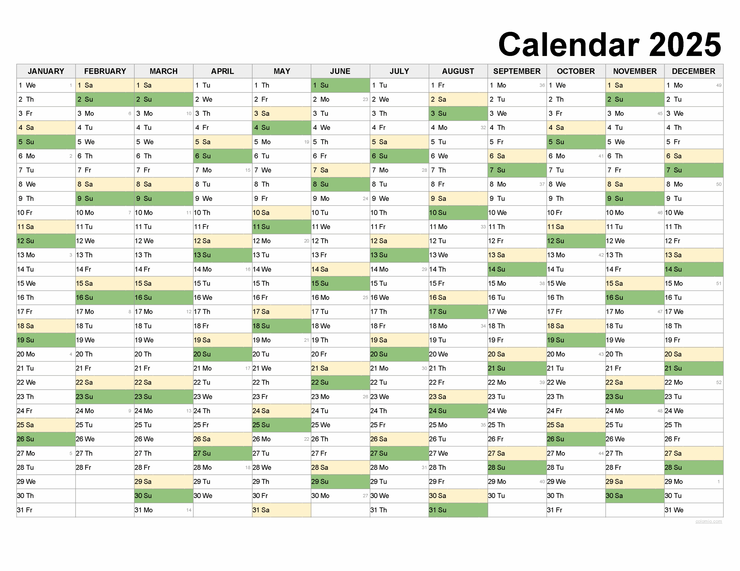 Free Printable Calendar 2025 Without Downloading