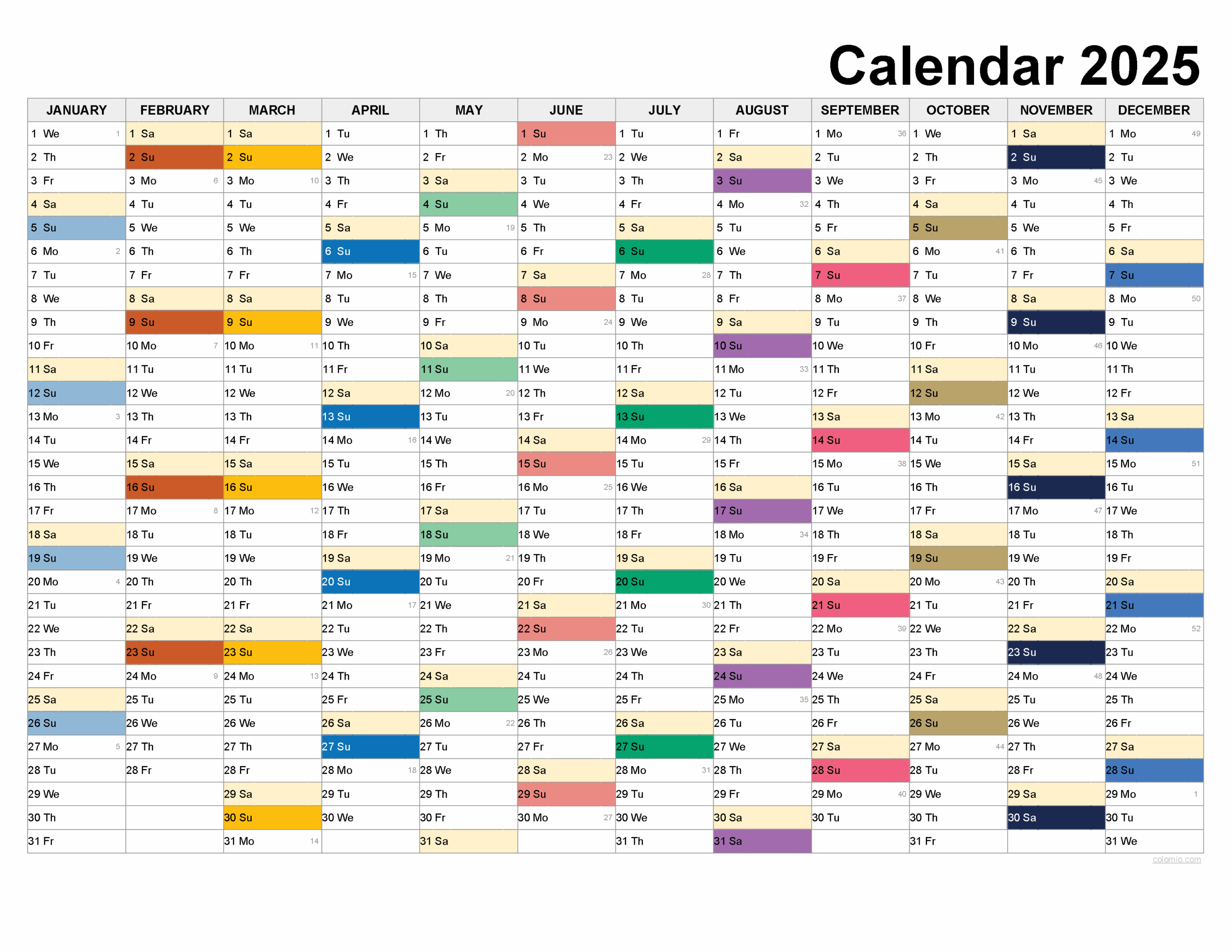 Free Printable Calendar 2025 I Can Write On