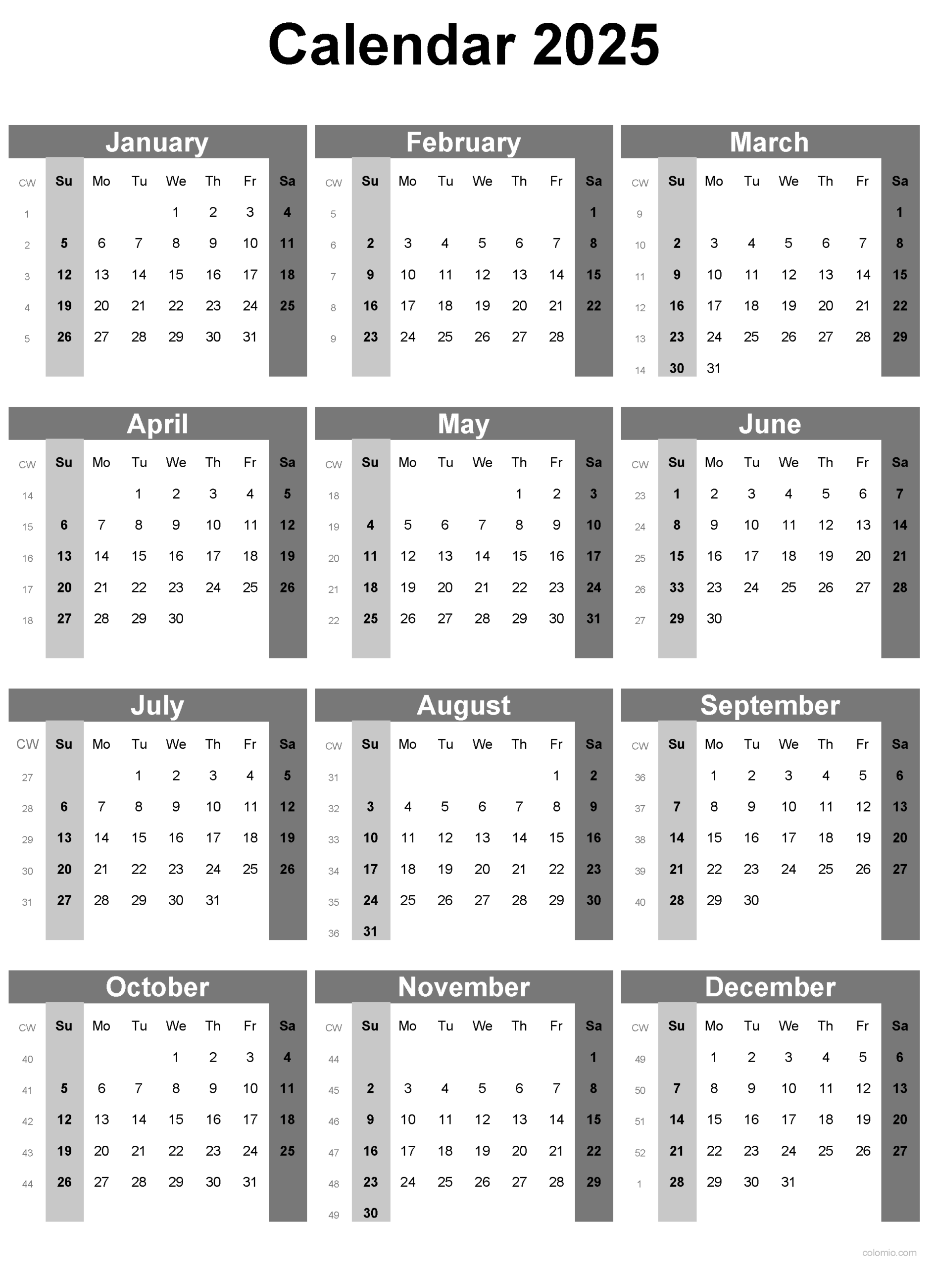 Free Printable 2025 Monthly Calendar With Holidays Malaysia