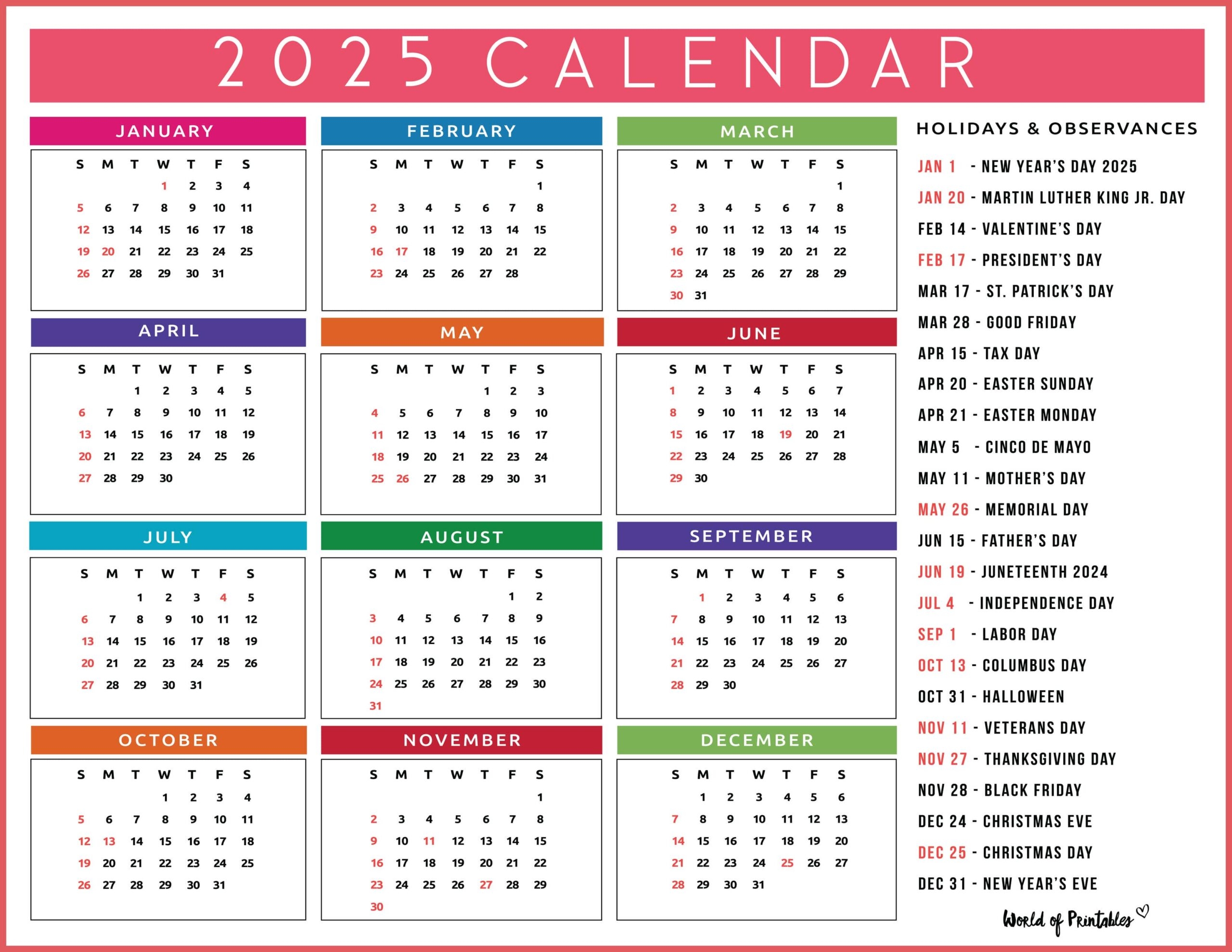 2025 Calendar Philippines With Holidays Printable