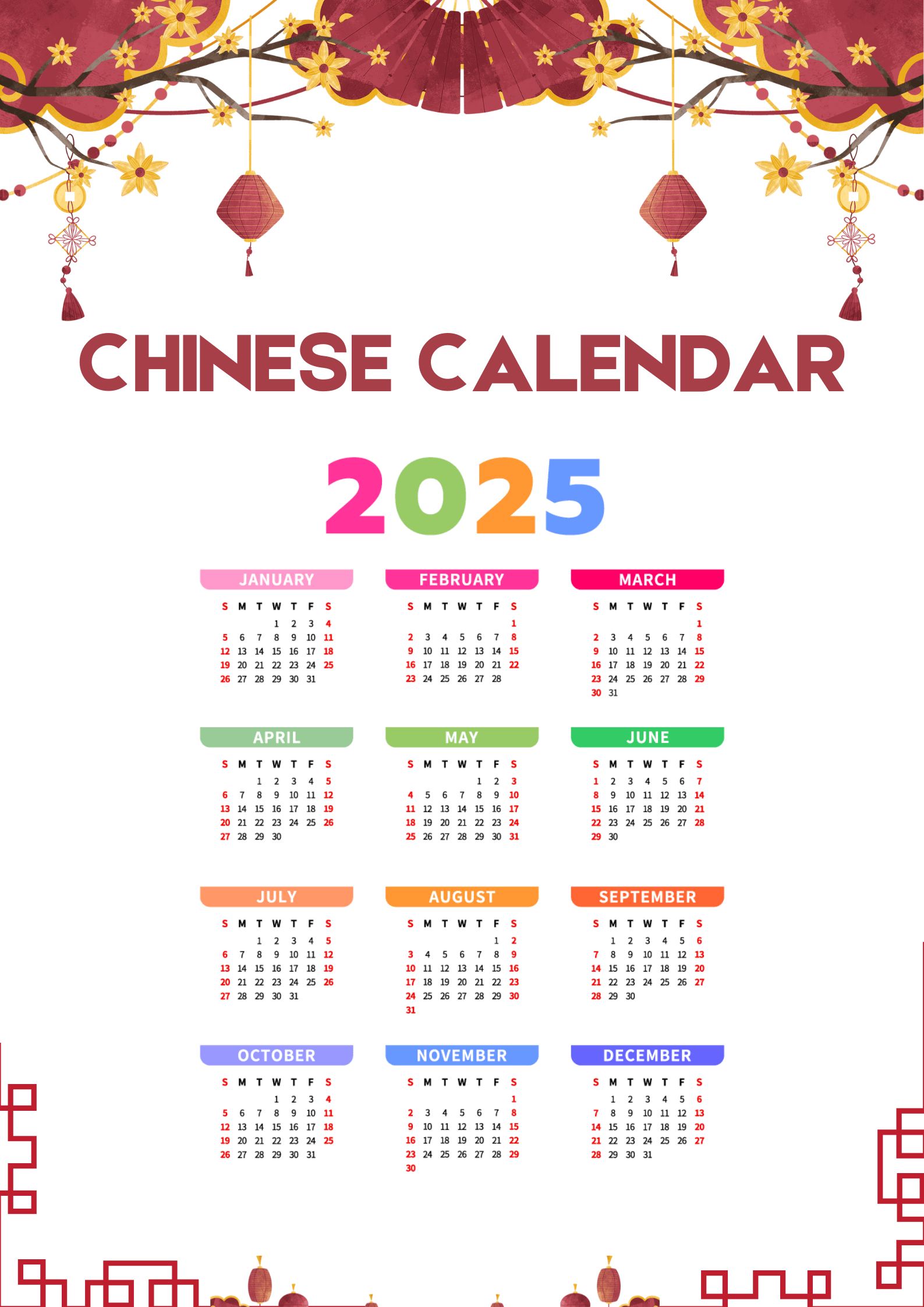 2025 Chinese Calendar By Dadaly Raket PH