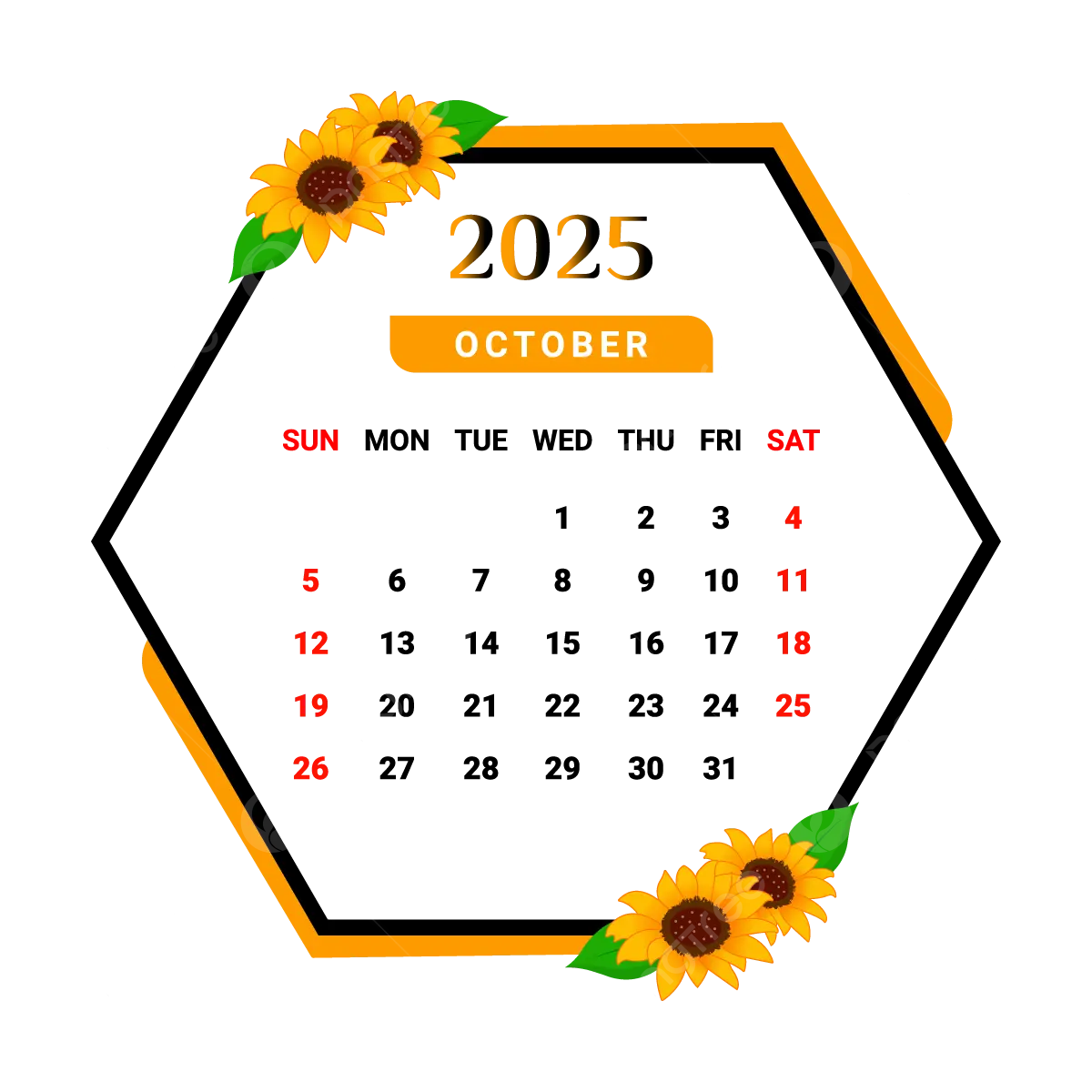 October Calendar 2025 Wallpaper