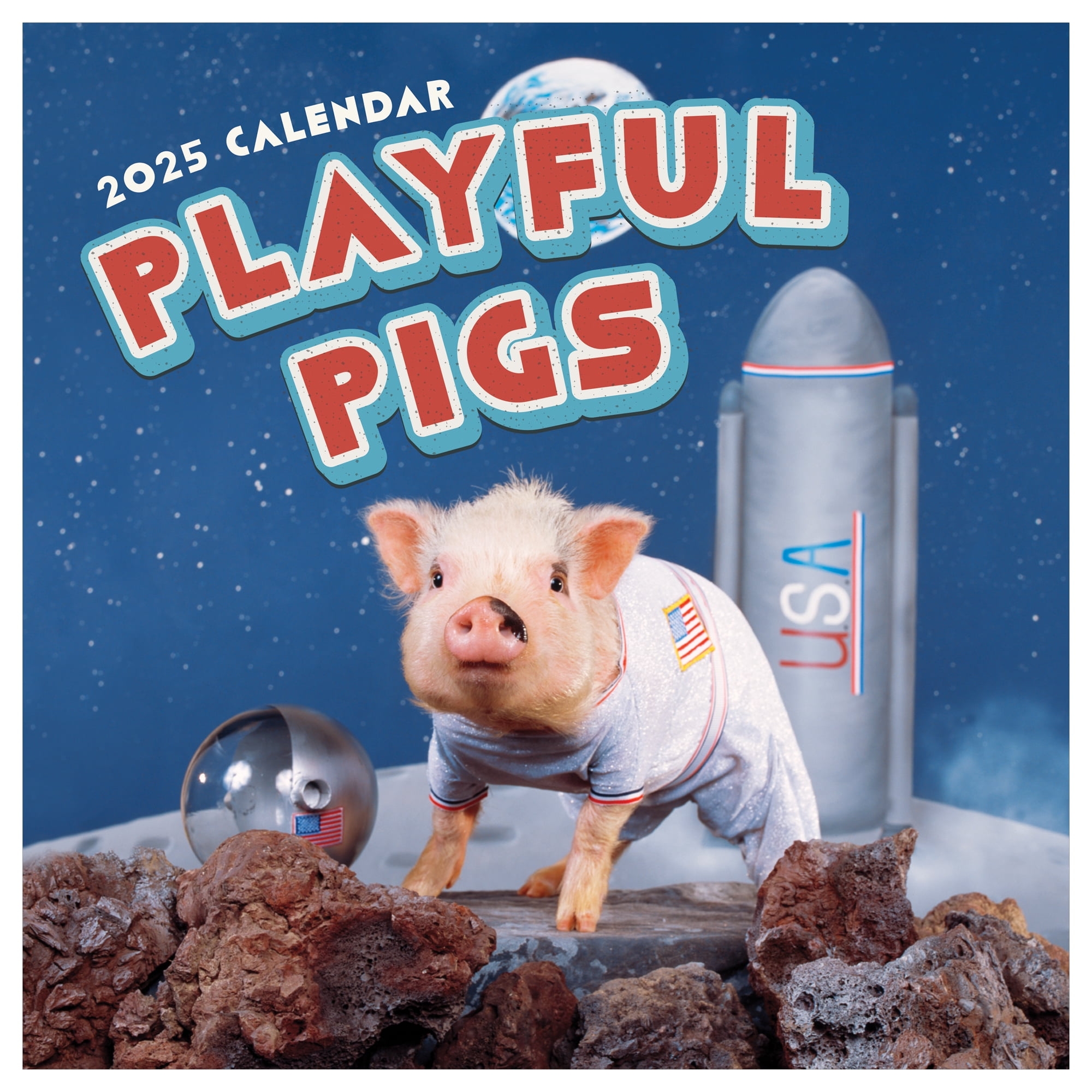2025 Playful Pigs Wall Calendar Walmart