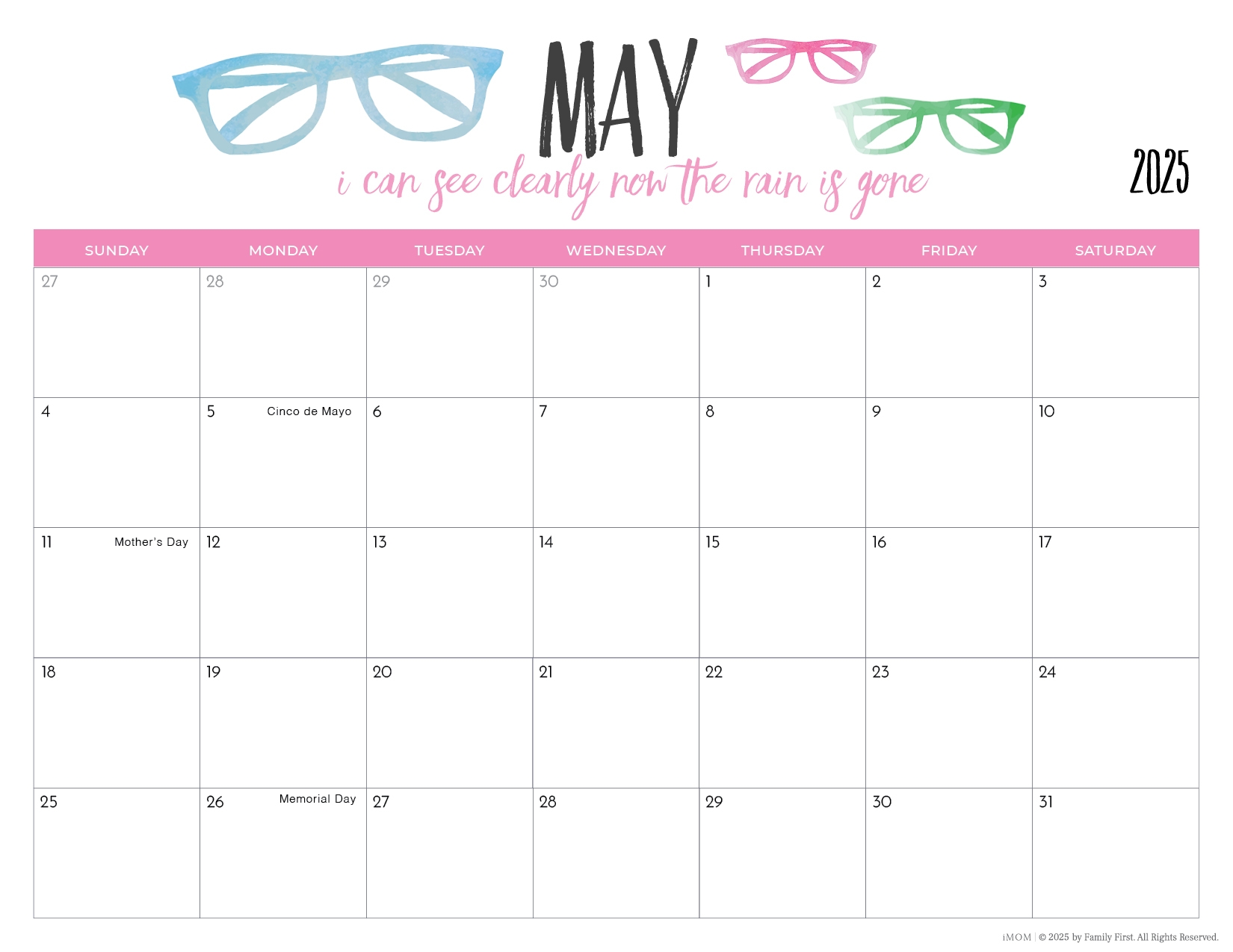 July Calendar 2025 Fillable