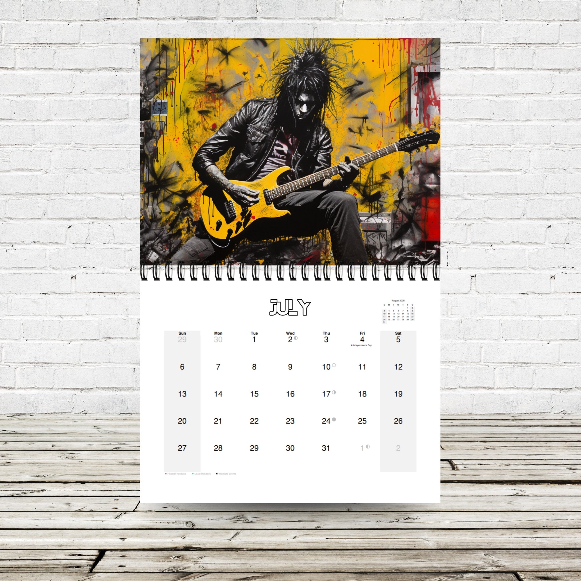 2025 Punk Rock Calendar 12 Month Calendar Spiral Calendar Hardcore Punk 2025 Monthly Calendar Vintage Punk Punk Rock Gift Etsy