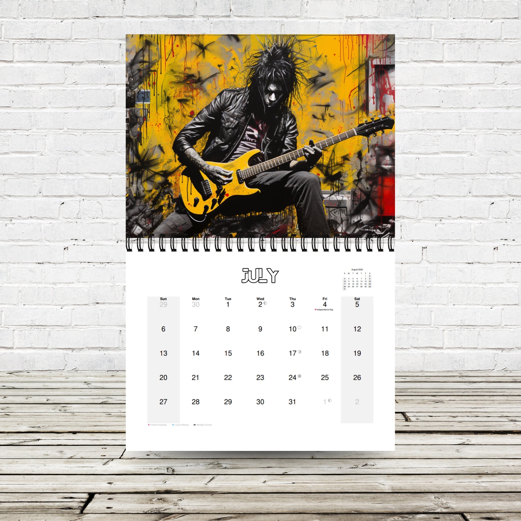 2025 Punk Rock Calendar 12 Month Calendar Spiral Calendar Hardcore Punk 2025 Monthly Calendar Vintage Punk Punk Rock Gift Etsy
