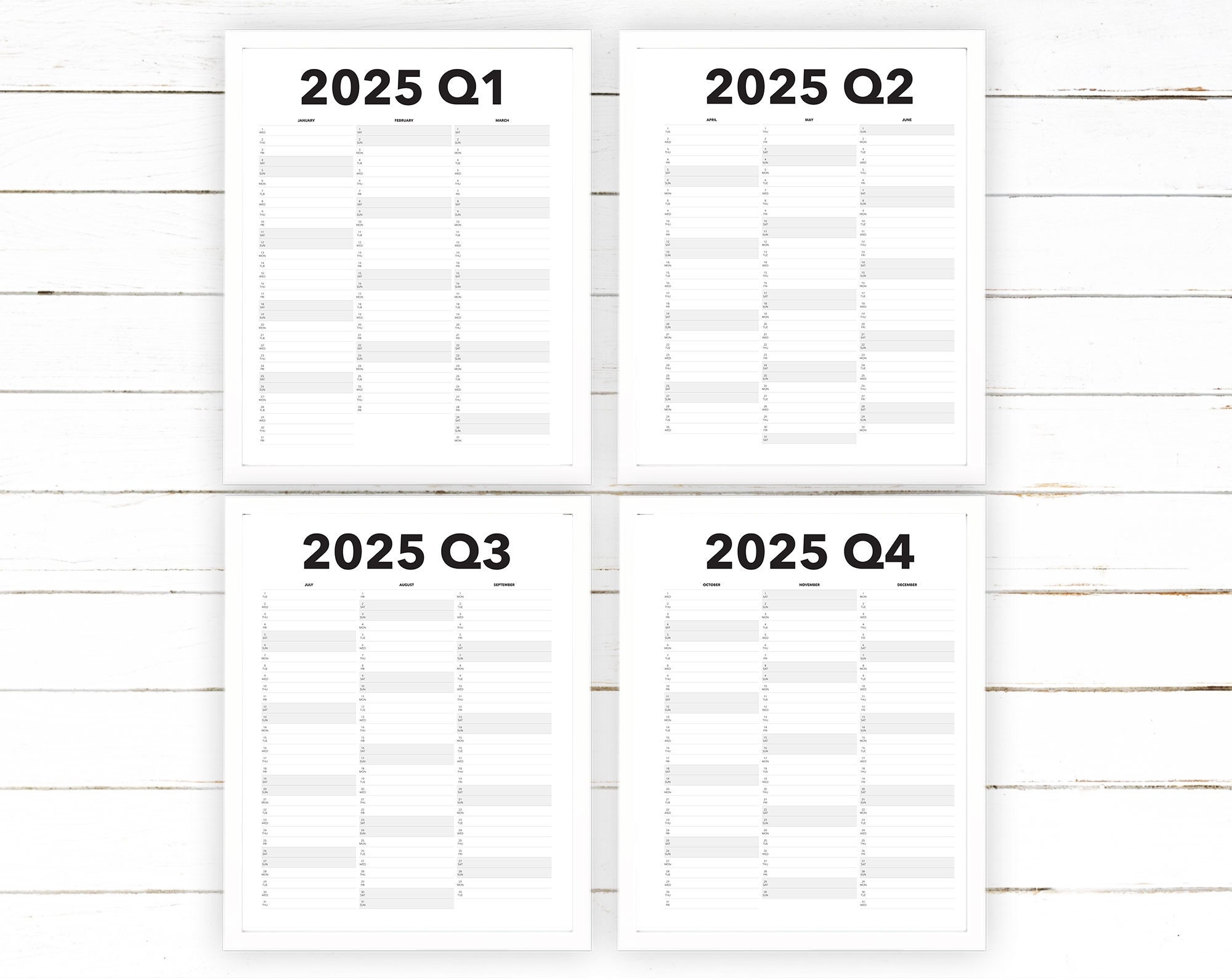 Free Printable 4th Quarter Calendar 2025