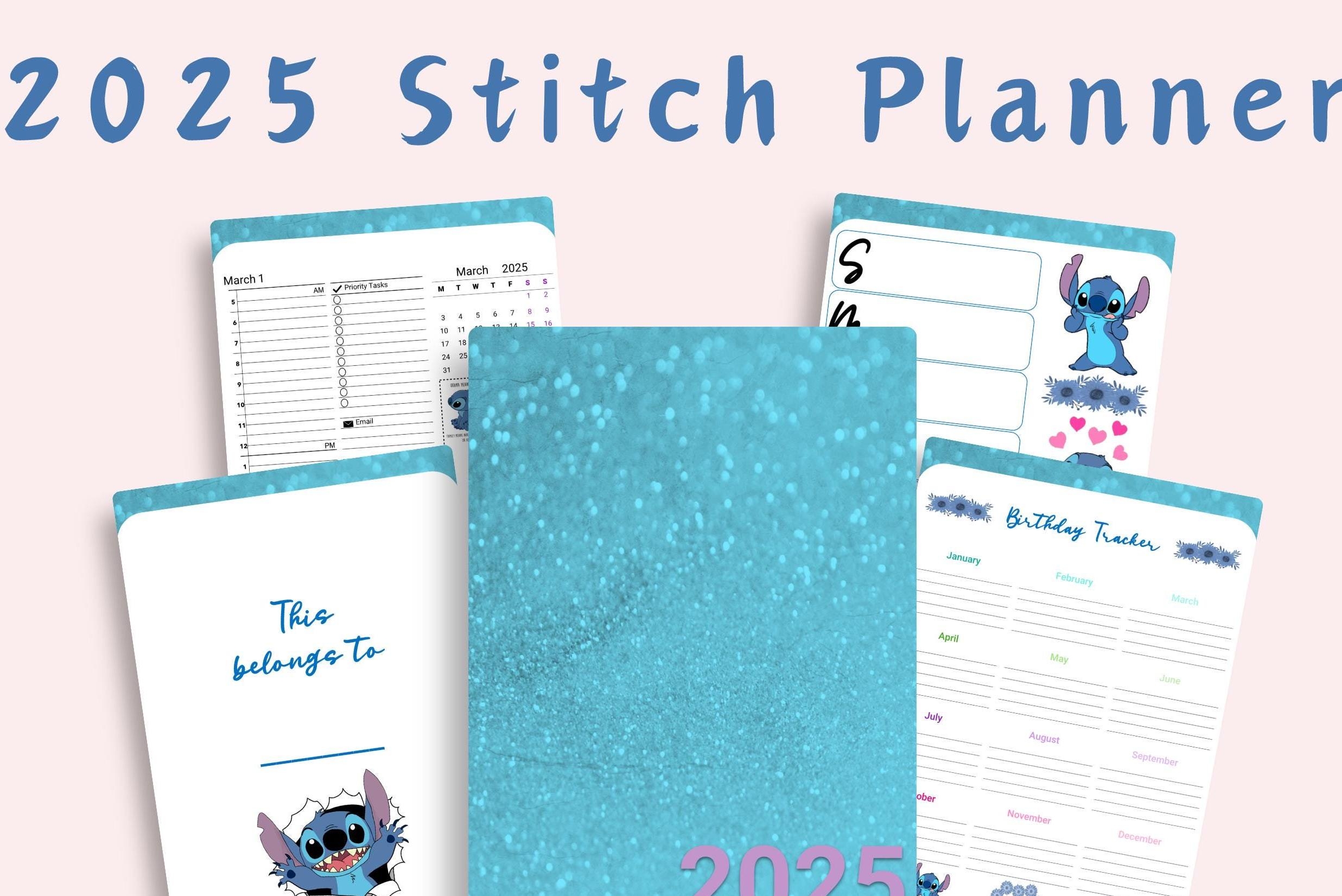 2025 Stitch Printable Planner Blue Alien Disney Planner Lilo And Stitch Gift Tracker Printables Meal Planning Monthly Budget Template Etsy