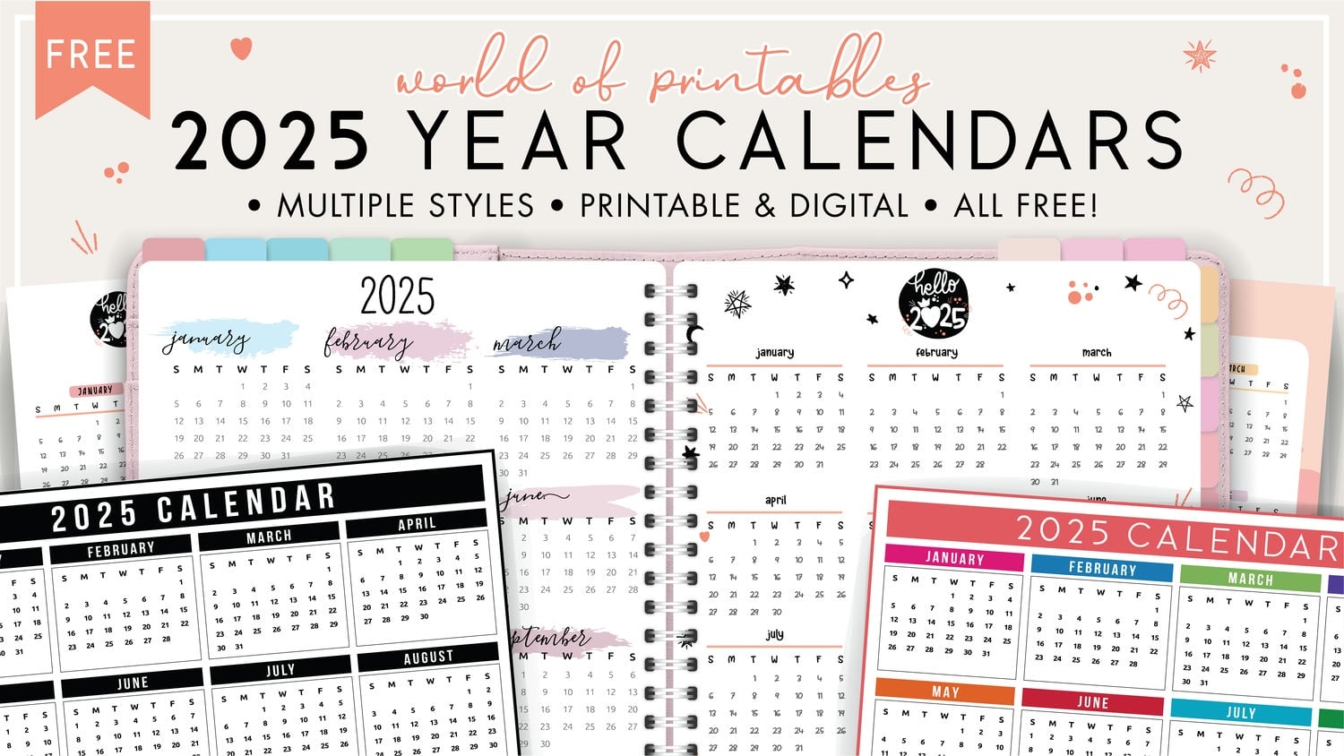 Printable 3 Year Calendar 2023 To 2025