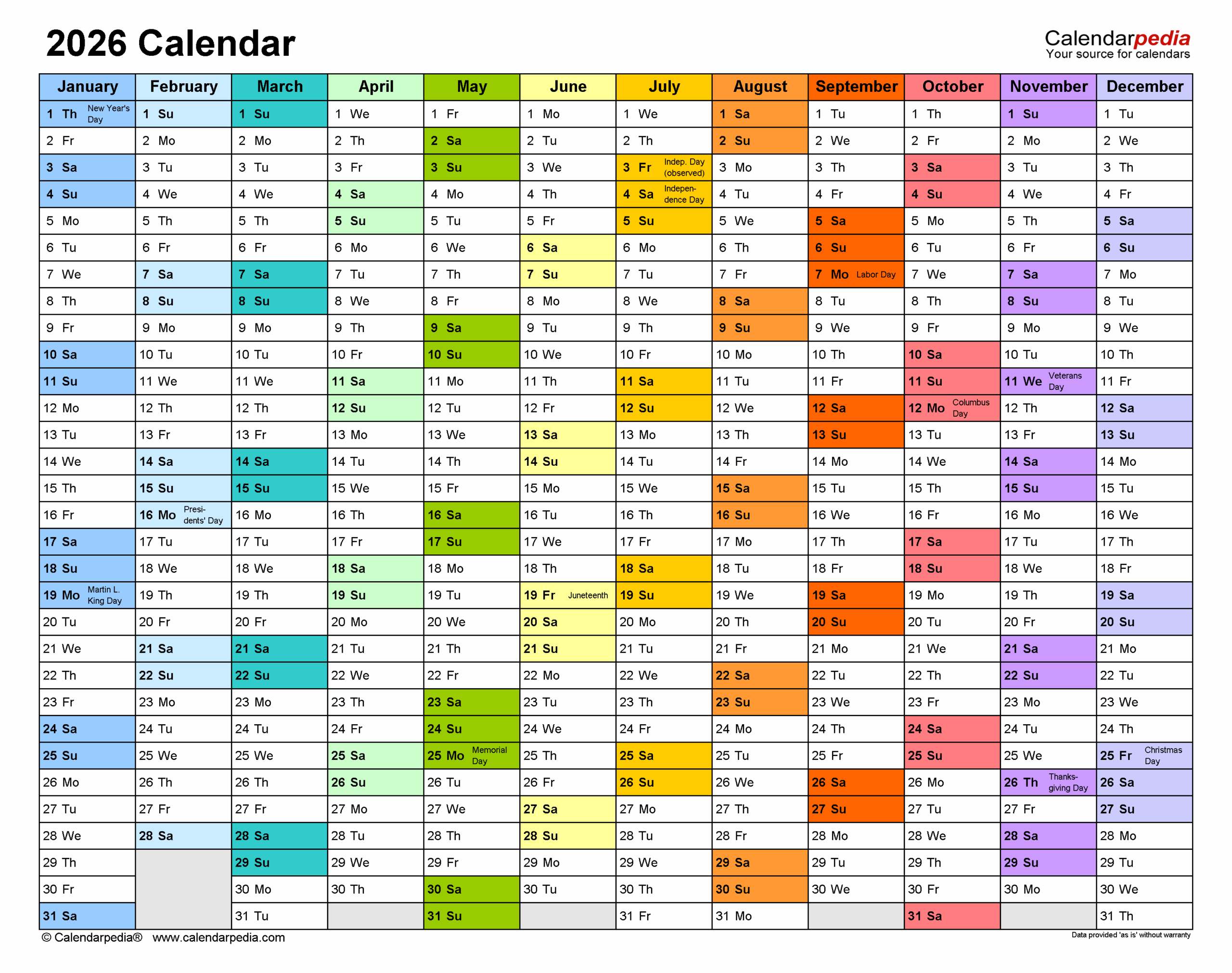 April 2026 Calendar Canada Printable
