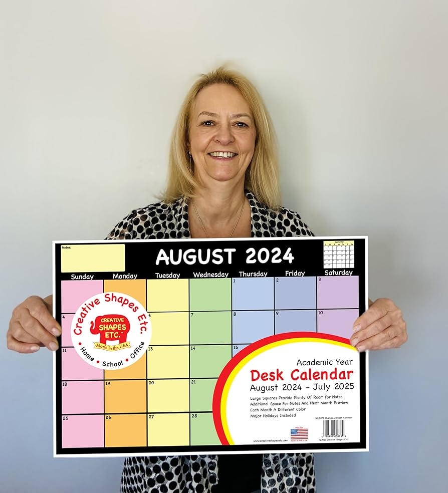 Amazon 2024 2025 Academic Year Desk Calendar Chalkboard 