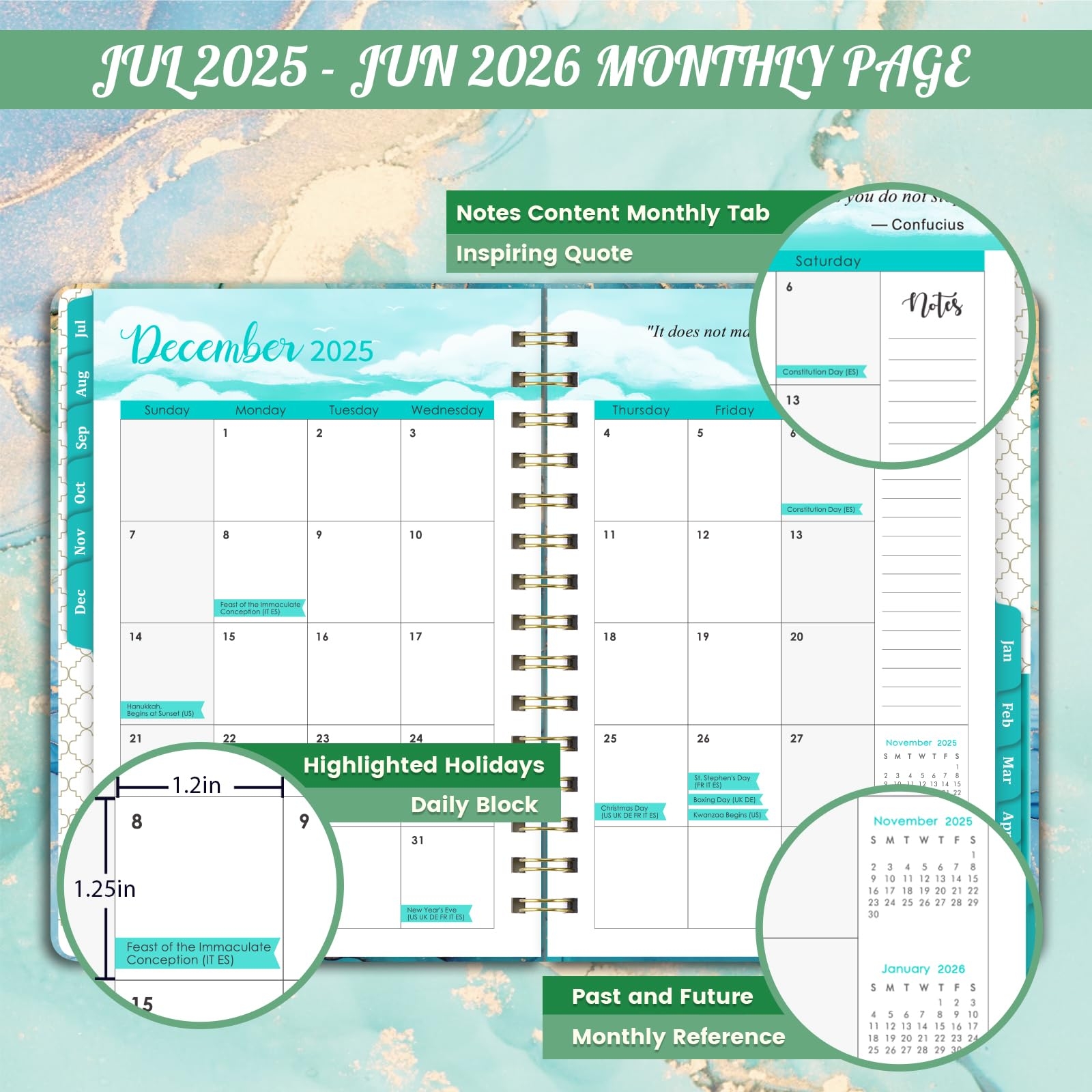 Weekly Monthly Planning Calendar July 2025 June 2026