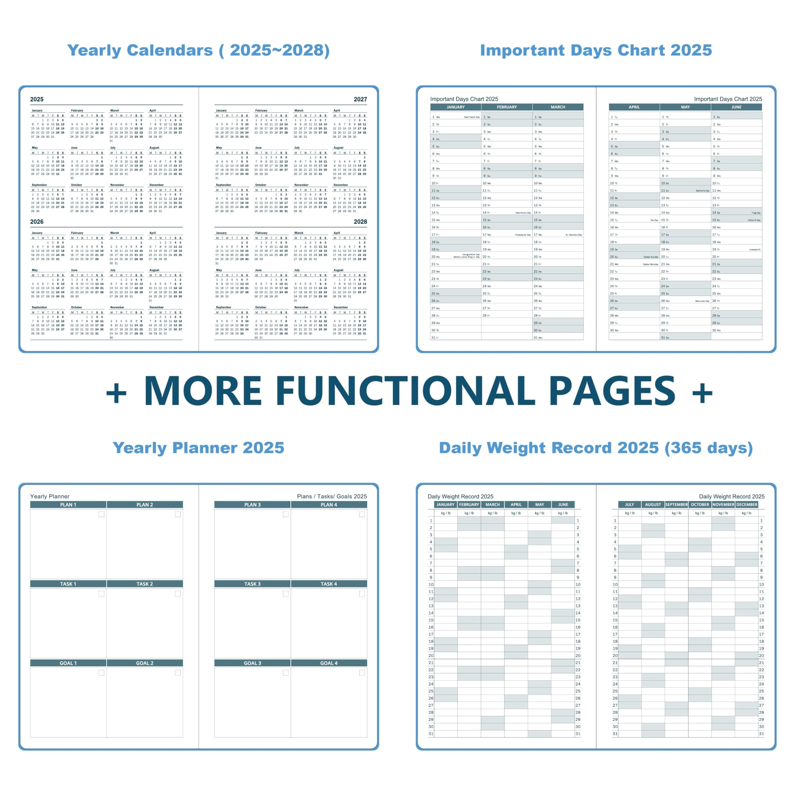 Amazon 2025 Weekly And Monthly Planner With Pen Jan 2025 