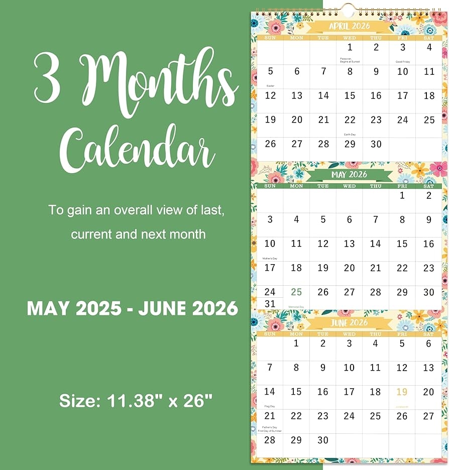 Amazon Calendar 2025 2026 May 2025 Jun 2026 3 Month 