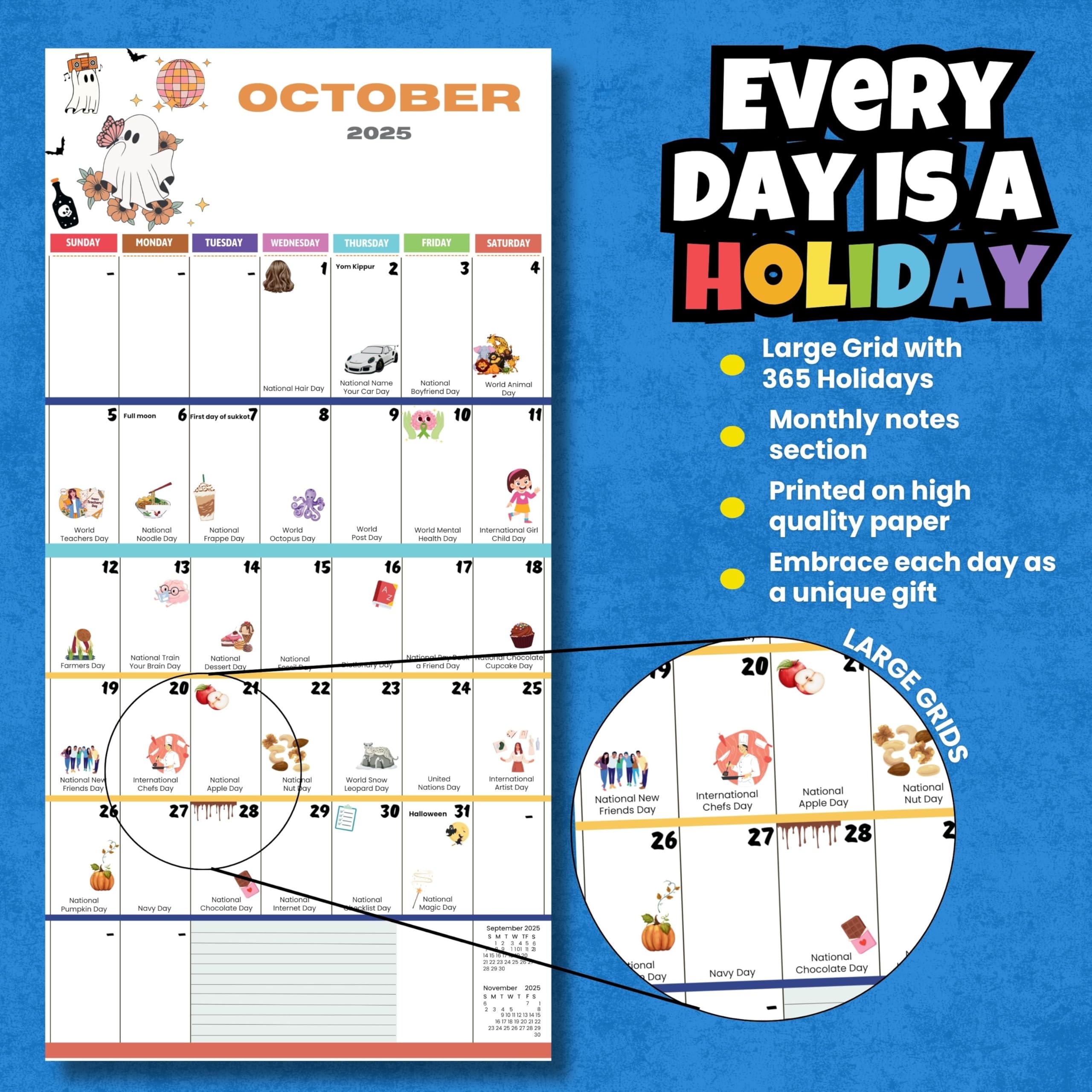 Free Printable 2025 Monthly Calendar With Silly Holidays