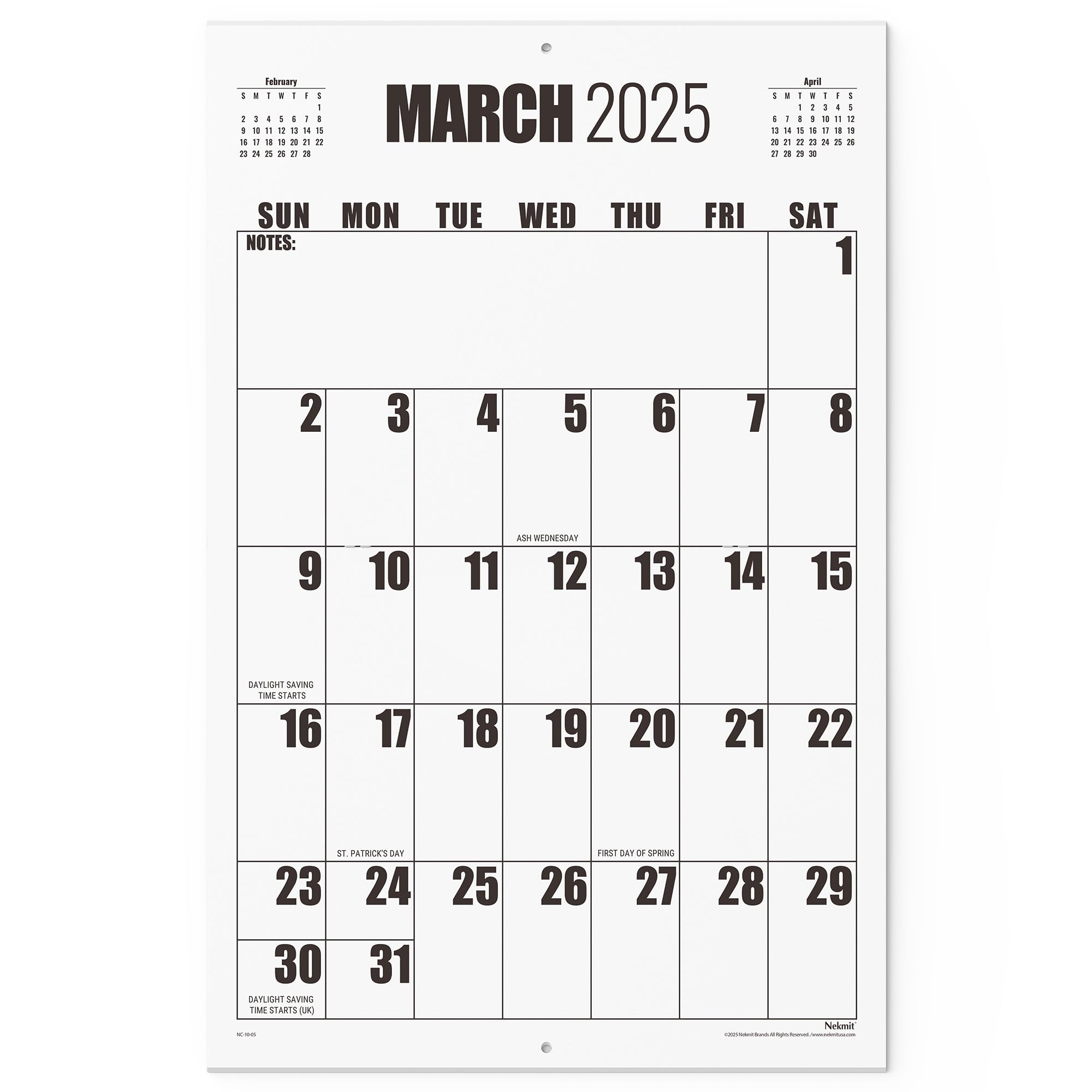 Amazon Wall Calendar 2025 Nekmit 2025 Calendar From March 