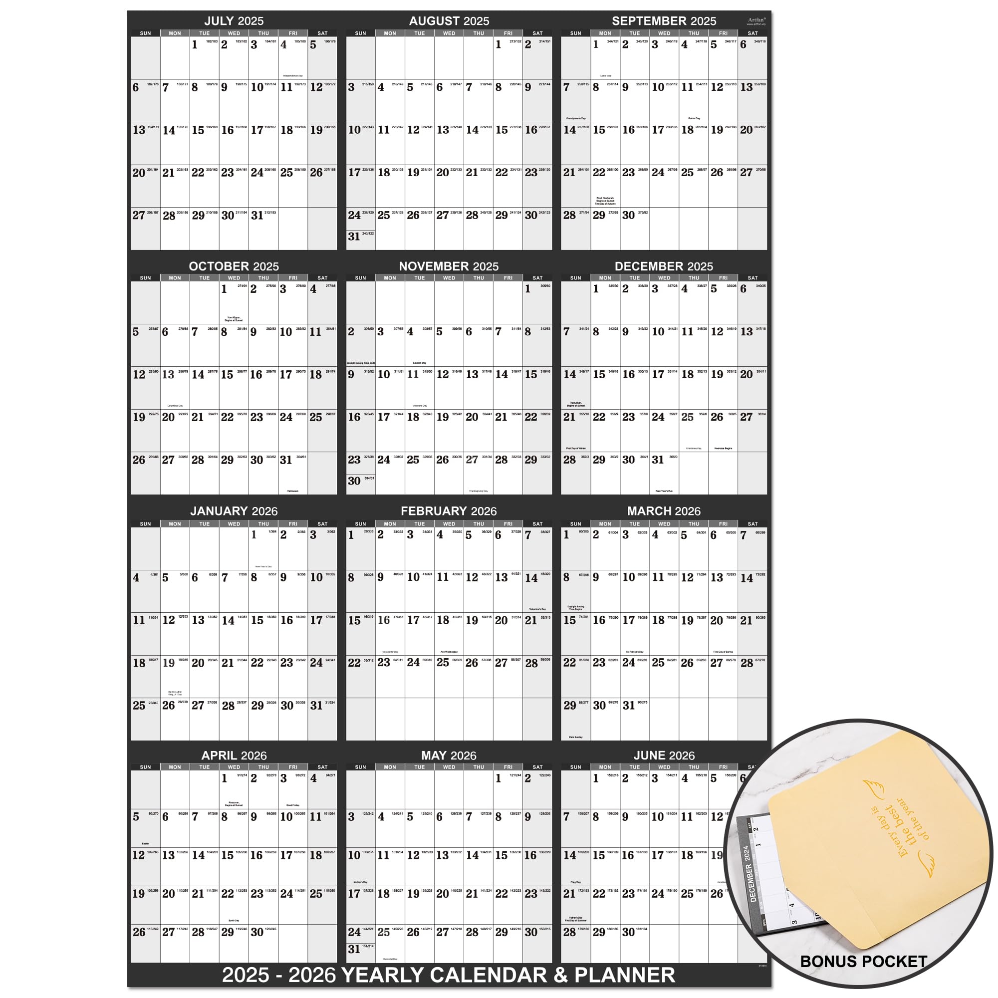 Amazon Yearly Wall Calendar 2025 2026 Wall Calendar 2025 