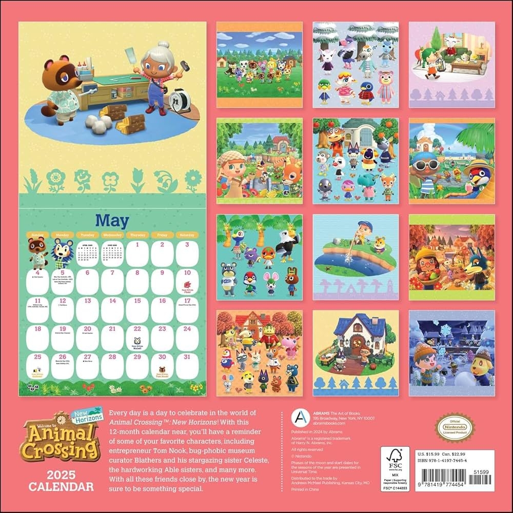 Animal Crossing New Horizons 2025 Wall Calendar Nintendo 9781419774454 Books Amazon ca