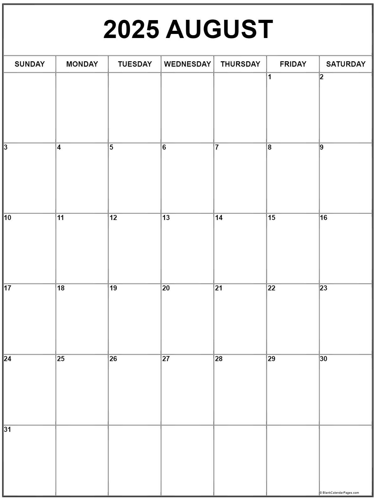 Calendar August December 2025 Printable