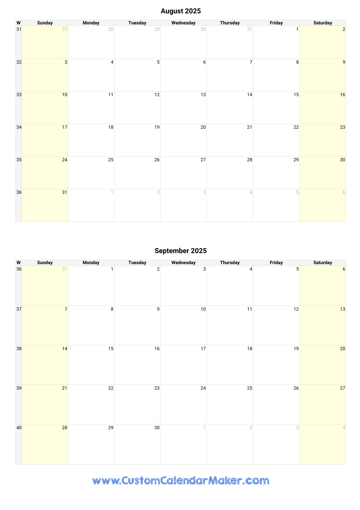 Free Printable Calendar August And September 2025