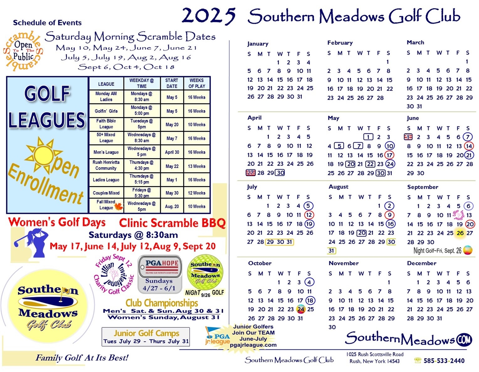 CALENDAR 2025 Events Etcetera 1025 Rush Scottsville Road 