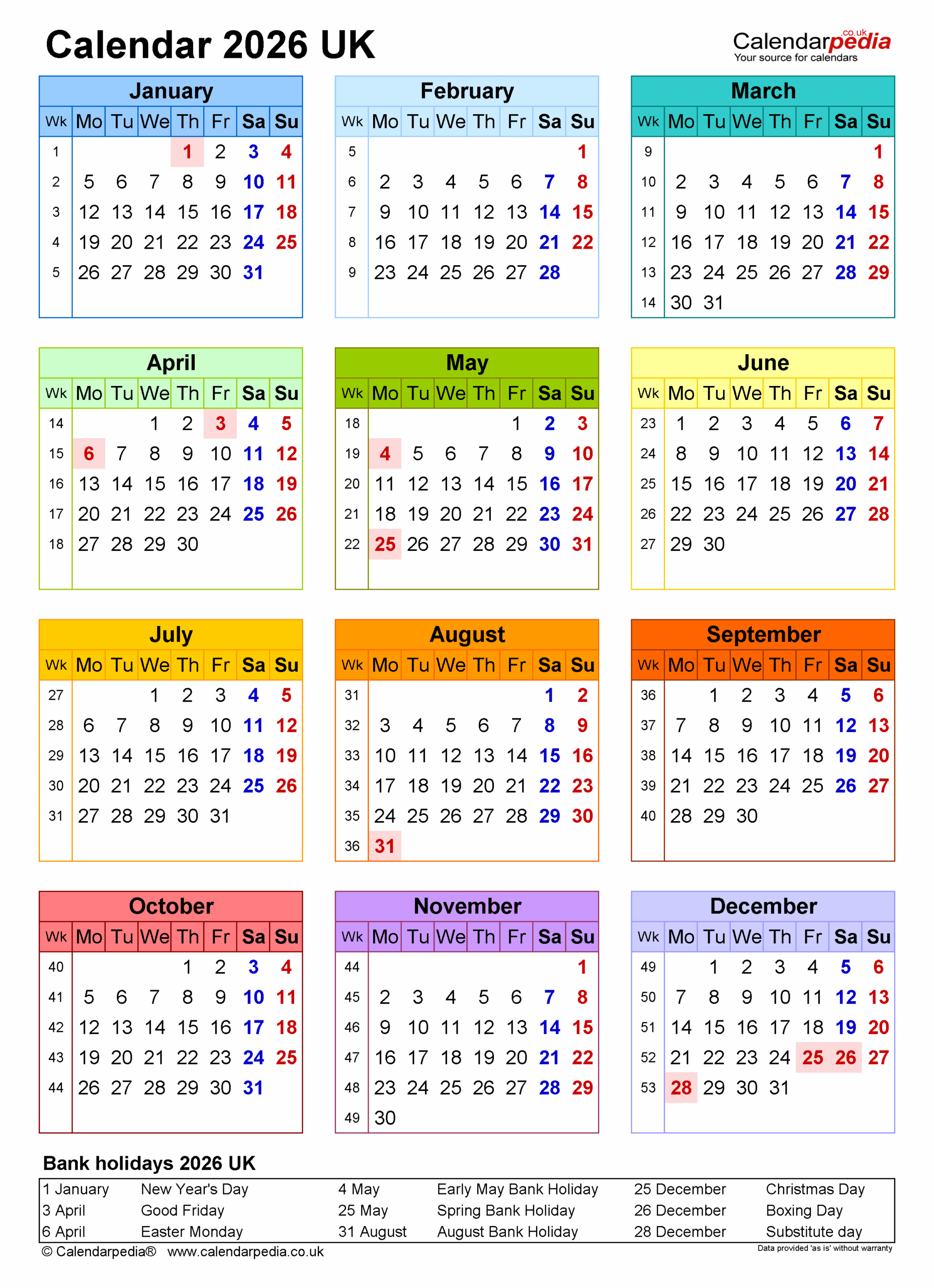 April 2026 Calendar With Holidays Uk Printable