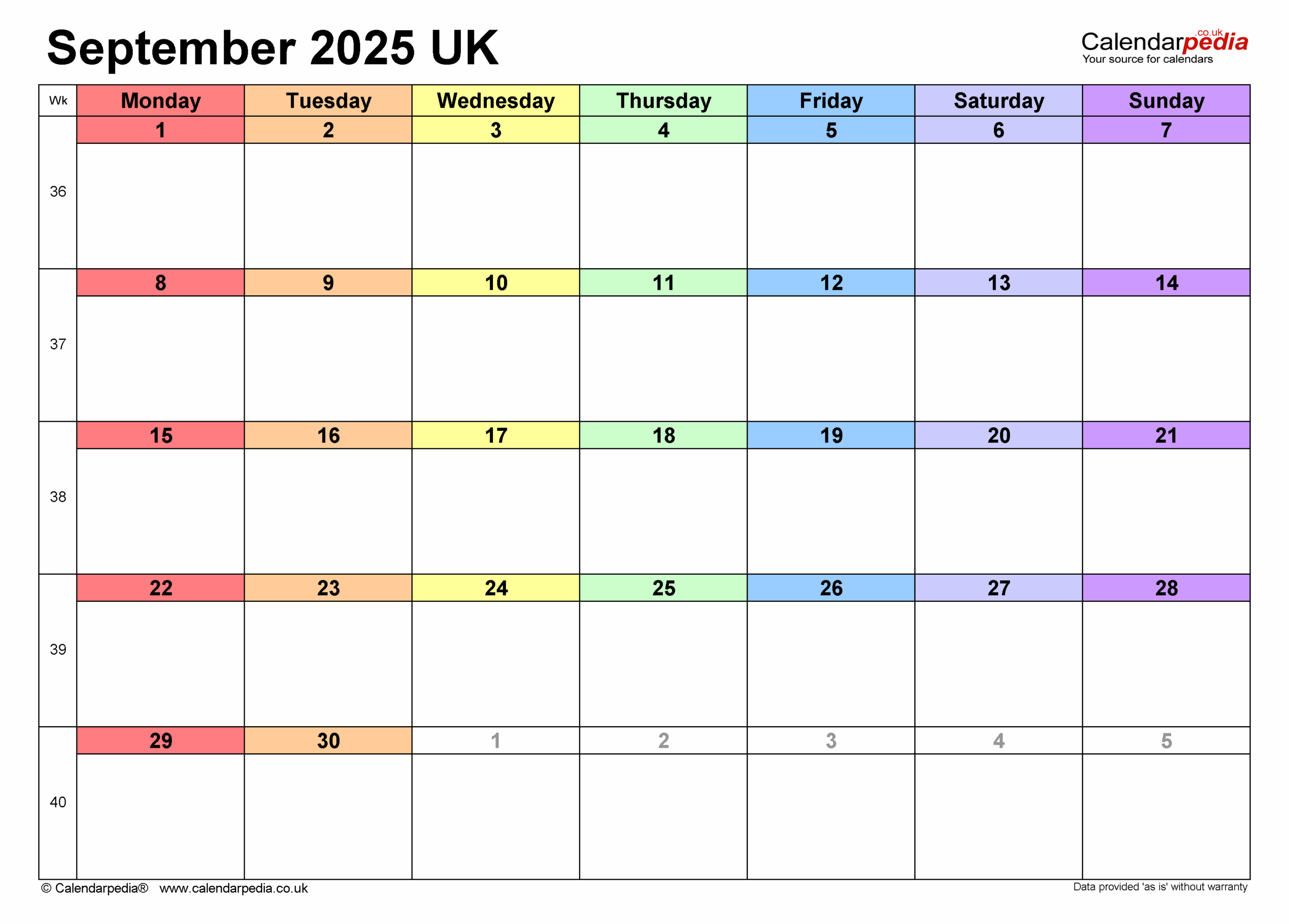 Free Printable Appointment Calendar September 2025