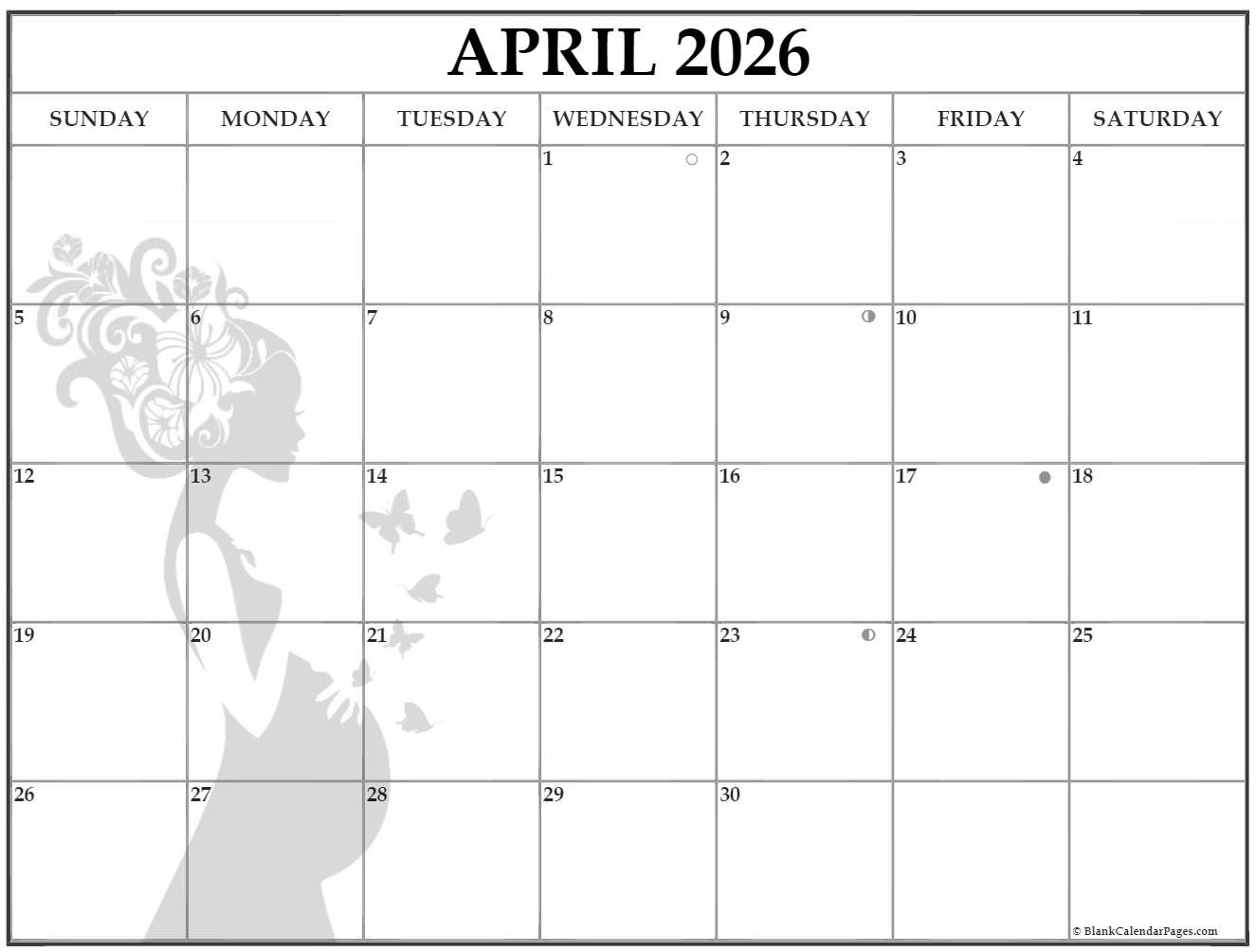 April 2026 Canadian Calendar Printable