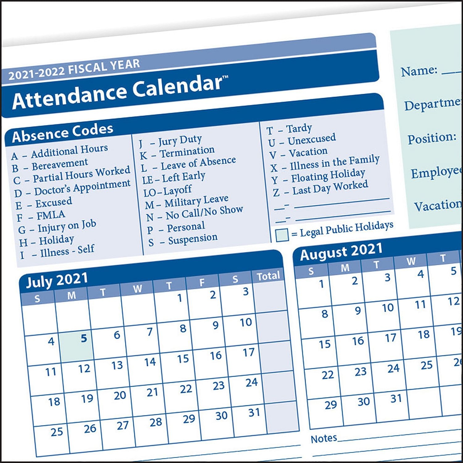 ComplyRight 2024 2025 Fiscal Year Attendance Calendar Yellow 8 1 