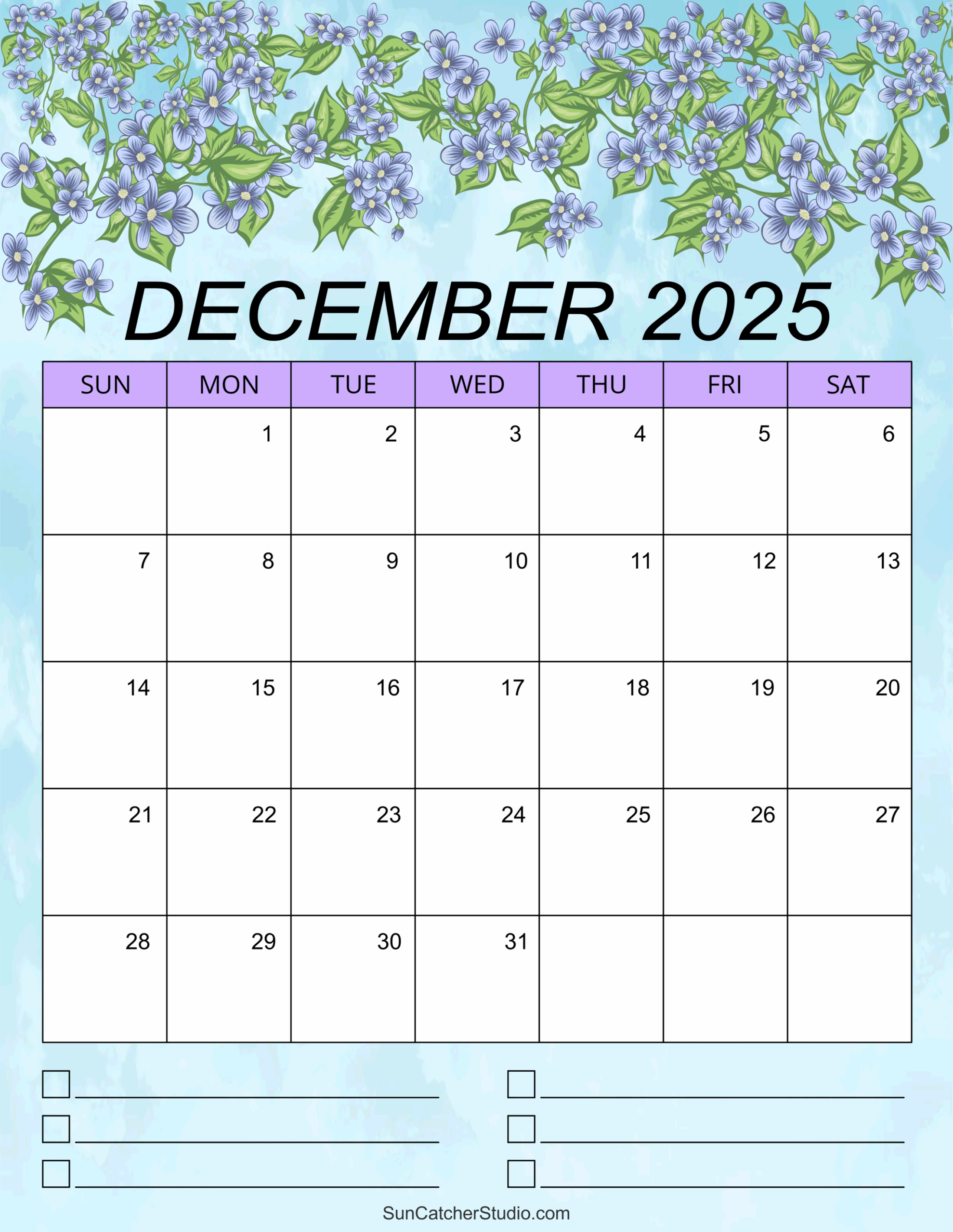 Free Printable Calendar 2025 Sept December