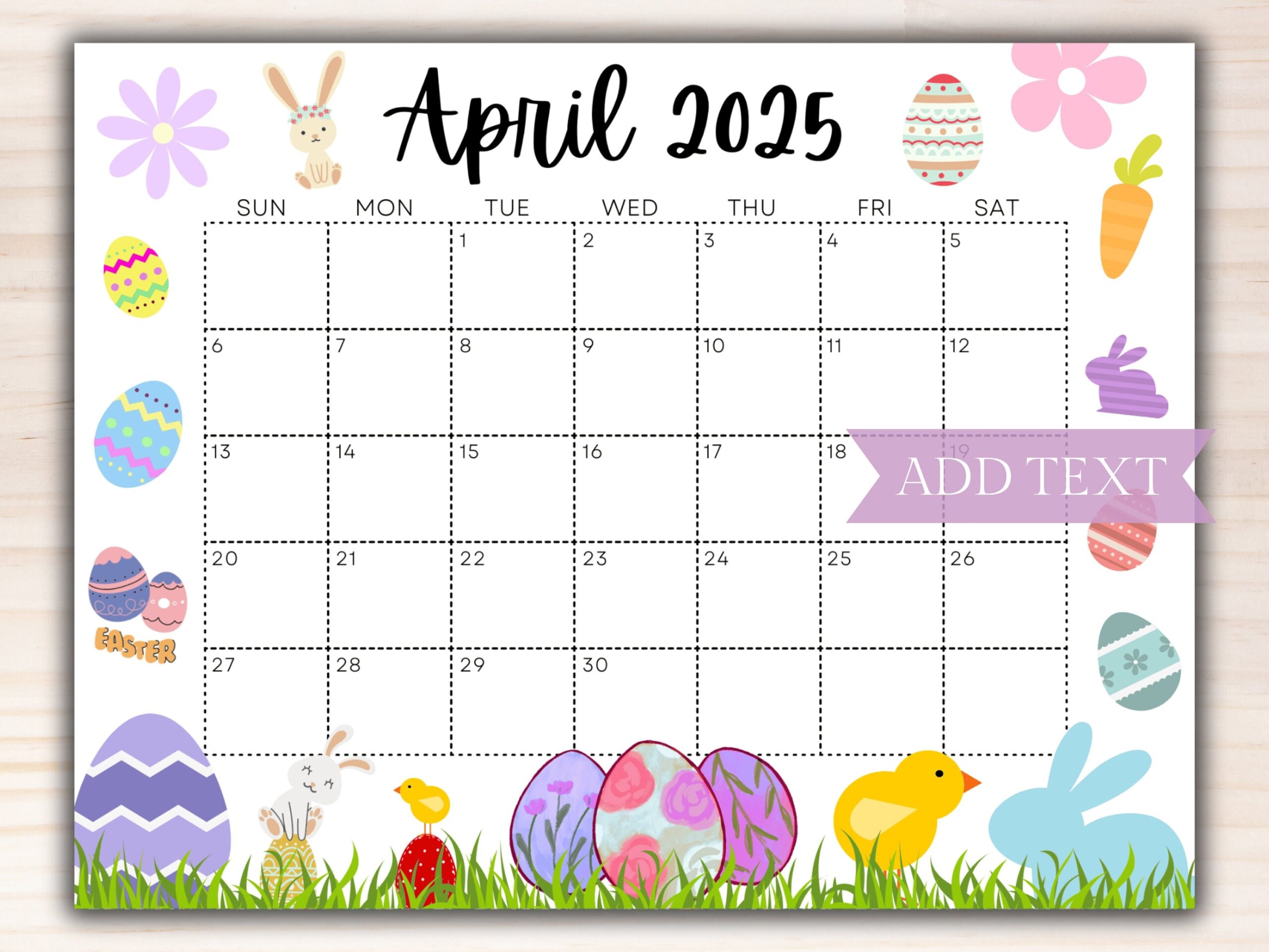 Free Printable 2025 Calendar With Holidays Easter
