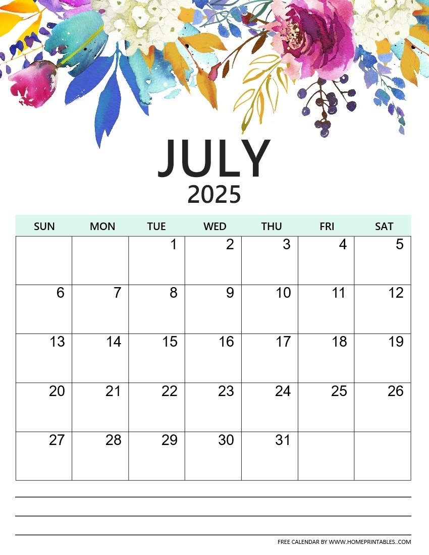 Floral 2025 Calendar Printable PDF A Beautiful Design 