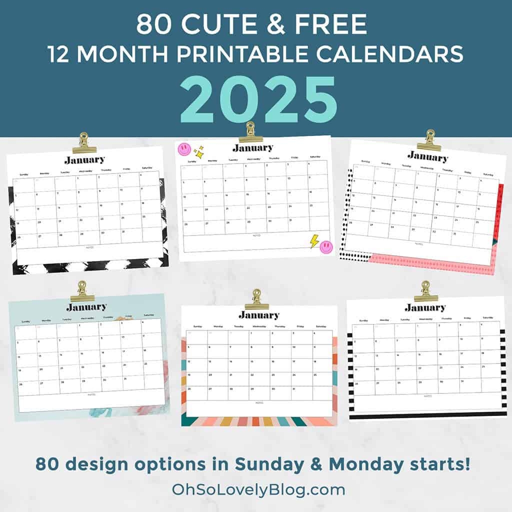 FREE 2025 CALENDARS Archives Oh So Lovely Blog