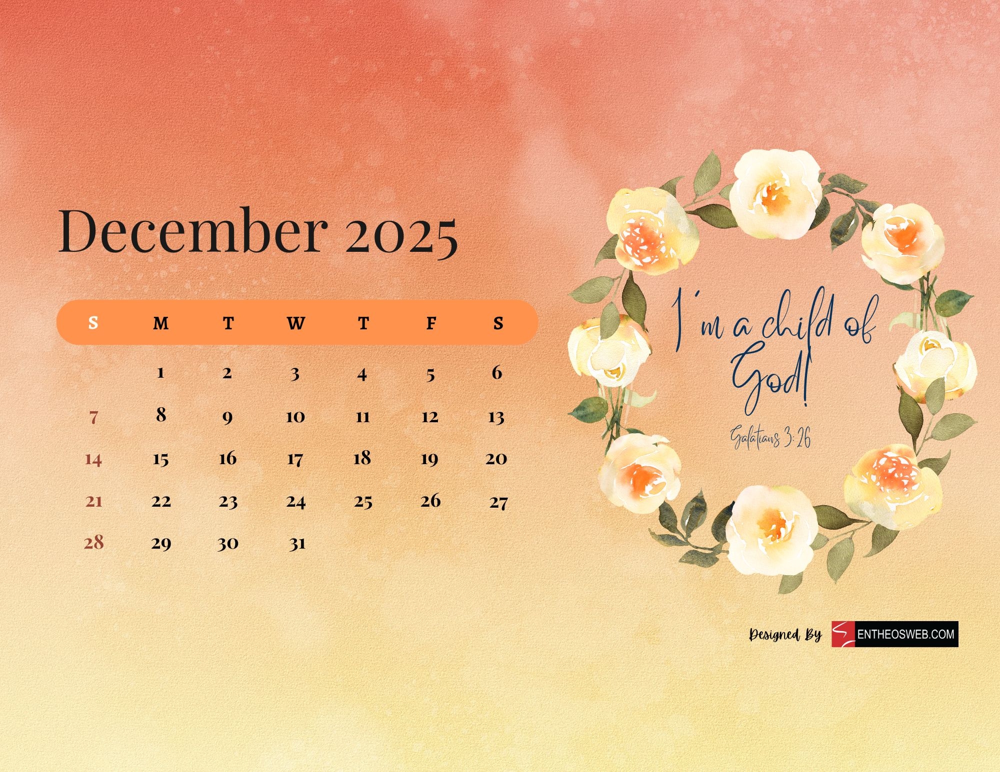 Free 2025 Christian Calendar Printable With Bible Verses EntheosWeb