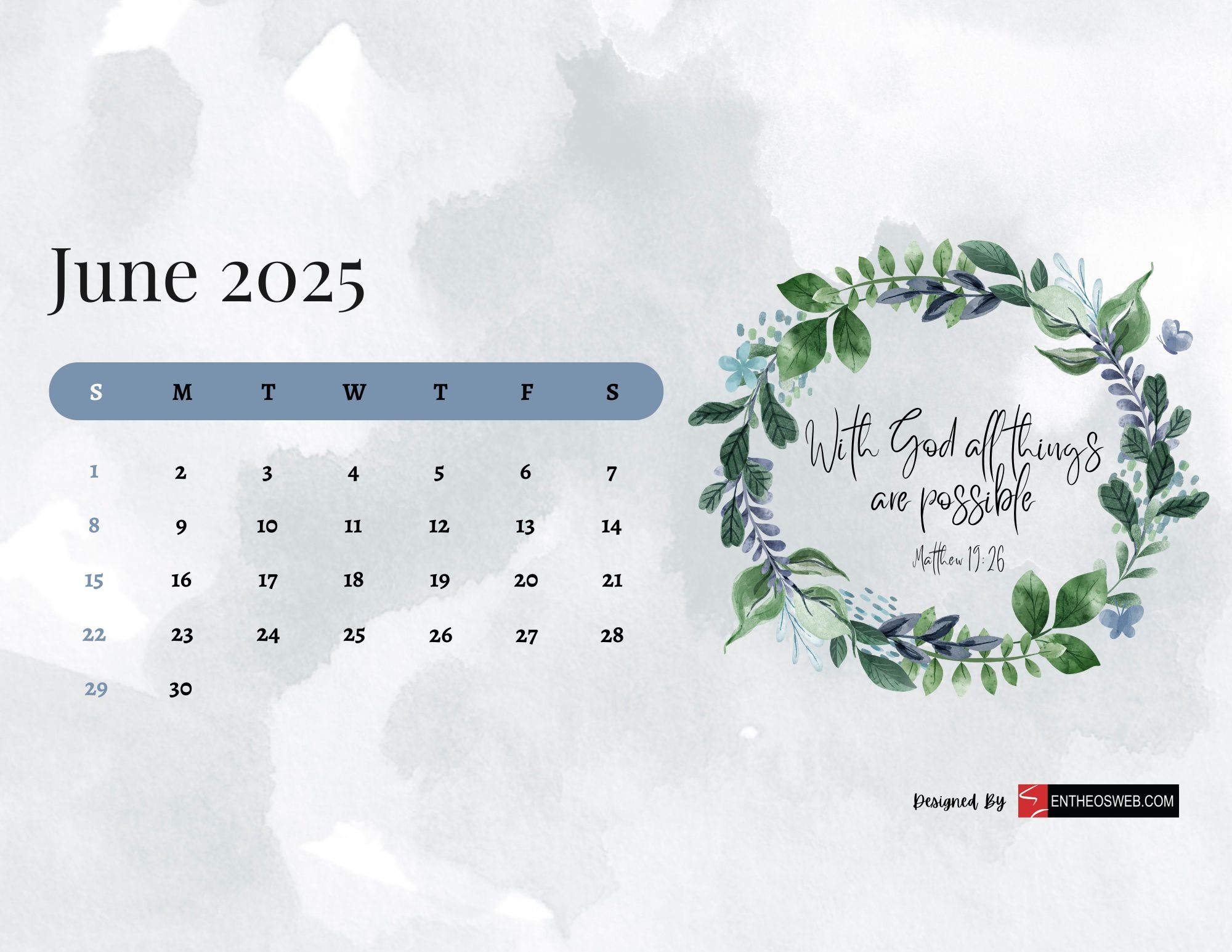 Free Printable 2025 Christian Calendar