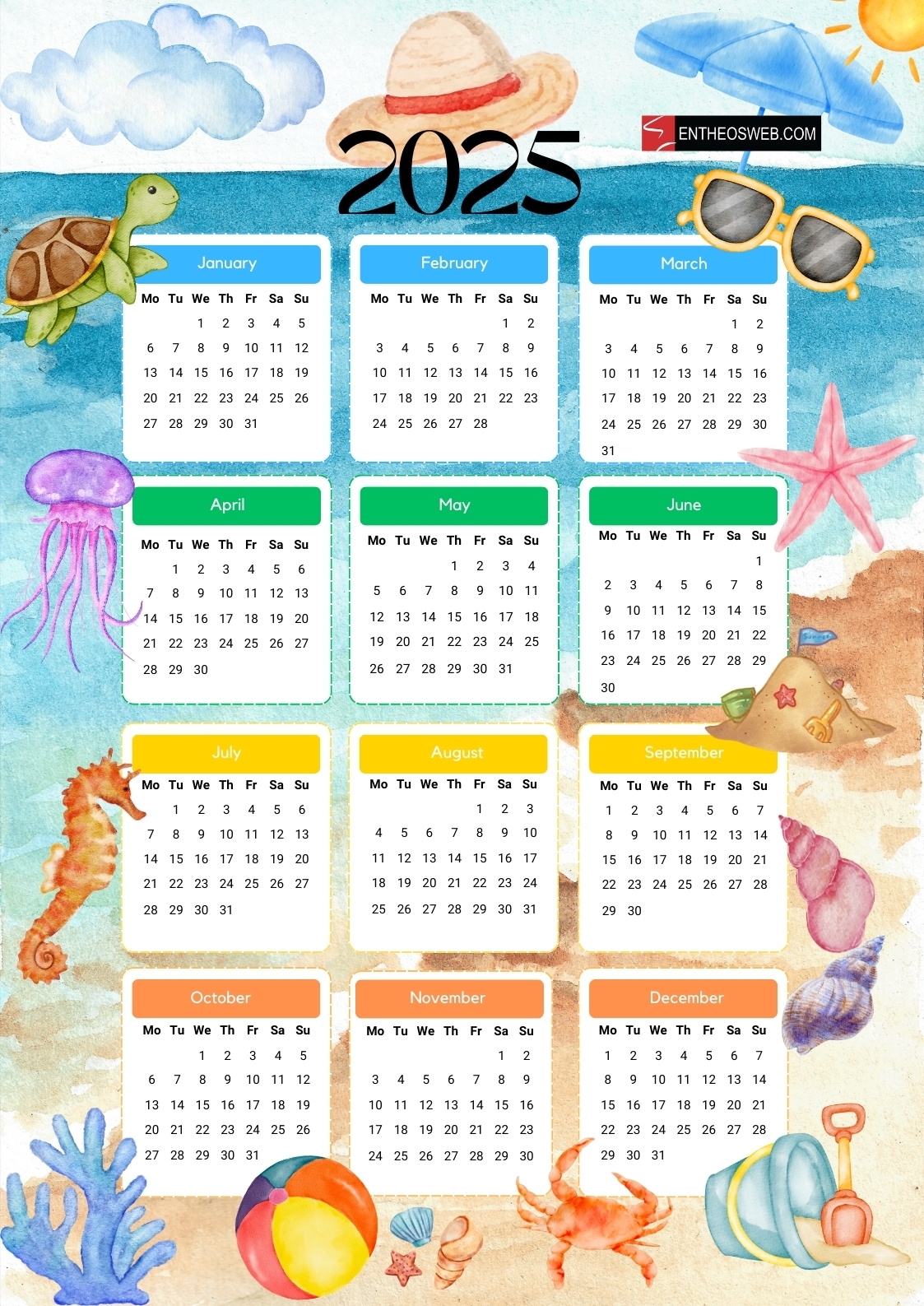 Free Printable Calendar 2025 Design