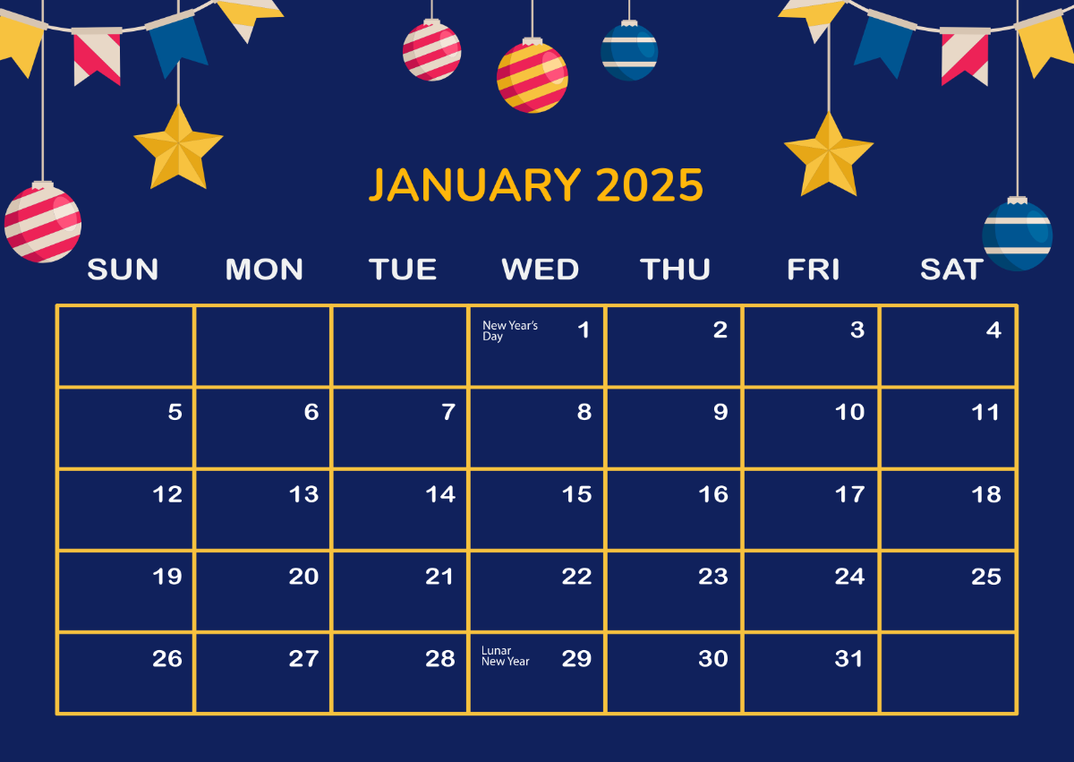 Free Printable Blank 2025 Calendar With Holidays
