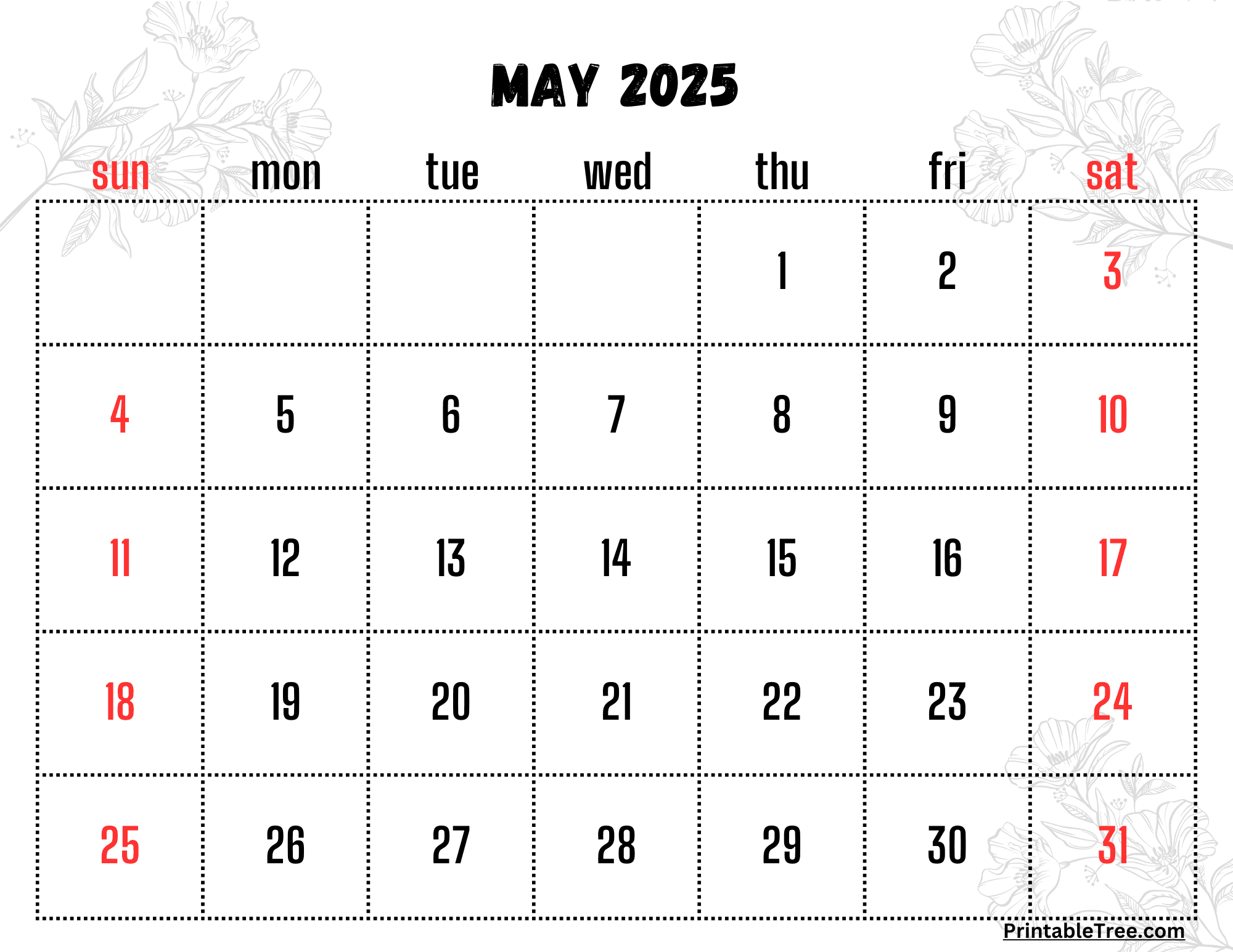 Free Printable 2025 Monthly Calendar With Holidays Mosaic