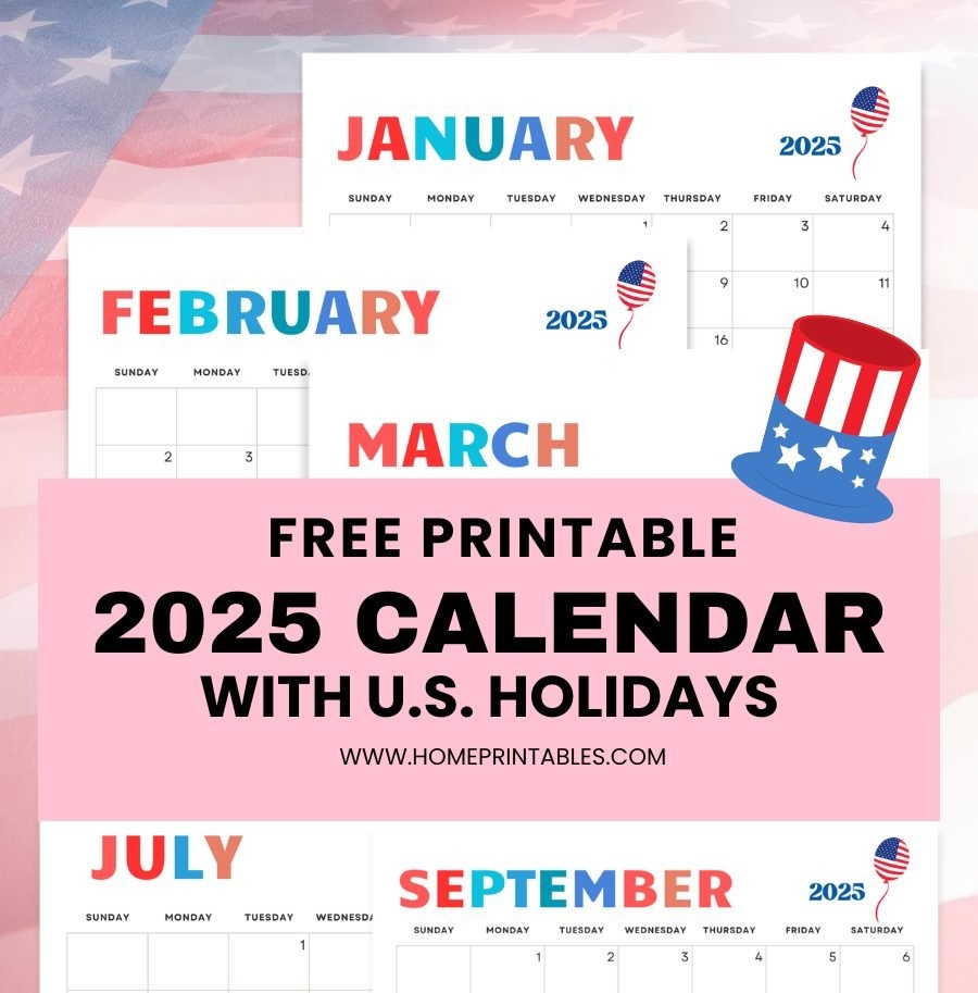 Free Printable 2025 Calendar With Holidays Monthly Vertical