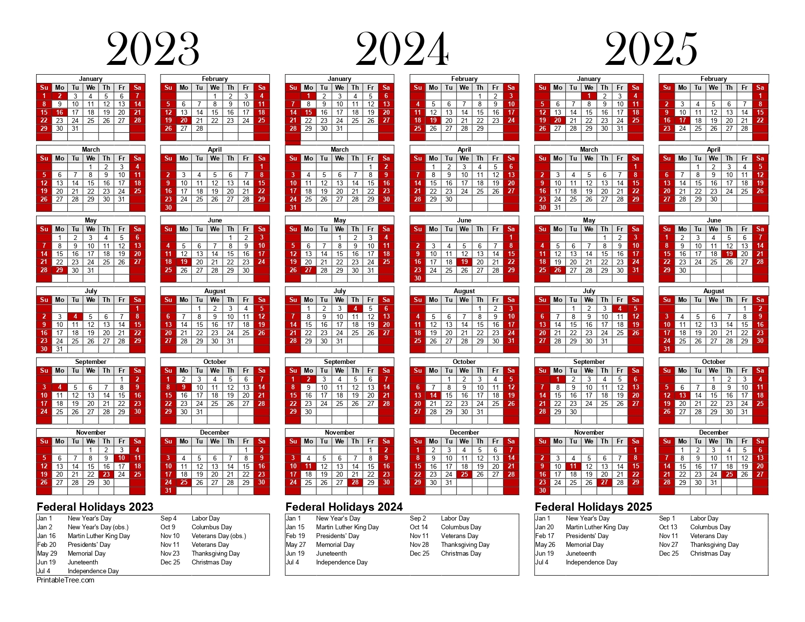 Free Printable 3 Year Calendar 2025 2026