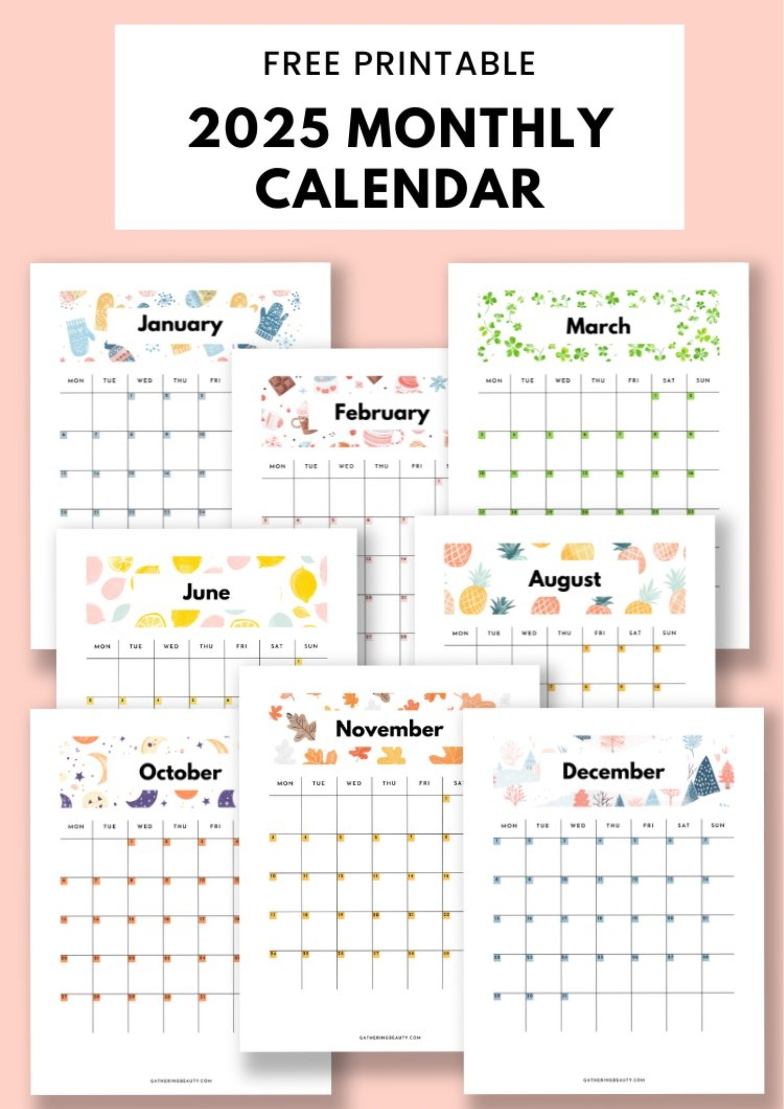 Free Printable Calendar 2025 Pdf